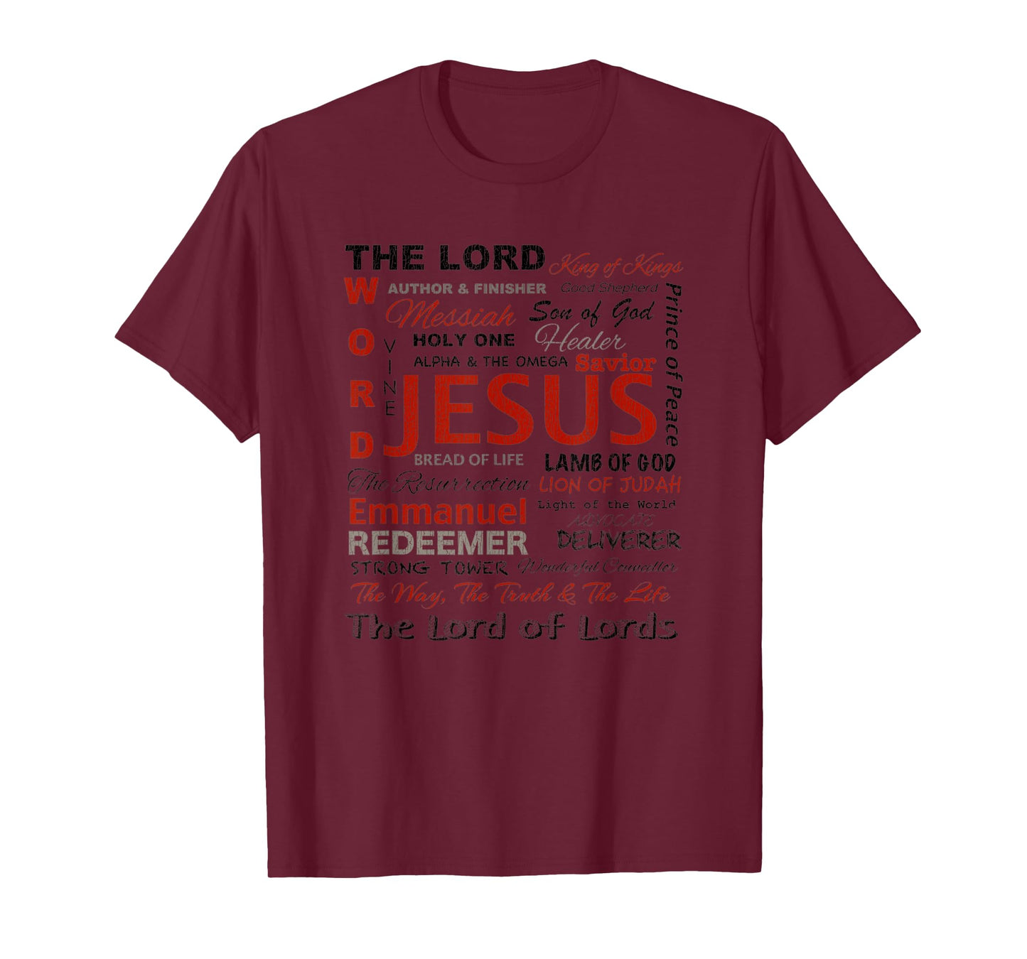 Vintage Names Of God Jesus Christ Bible Verse Christian T-Shirt
