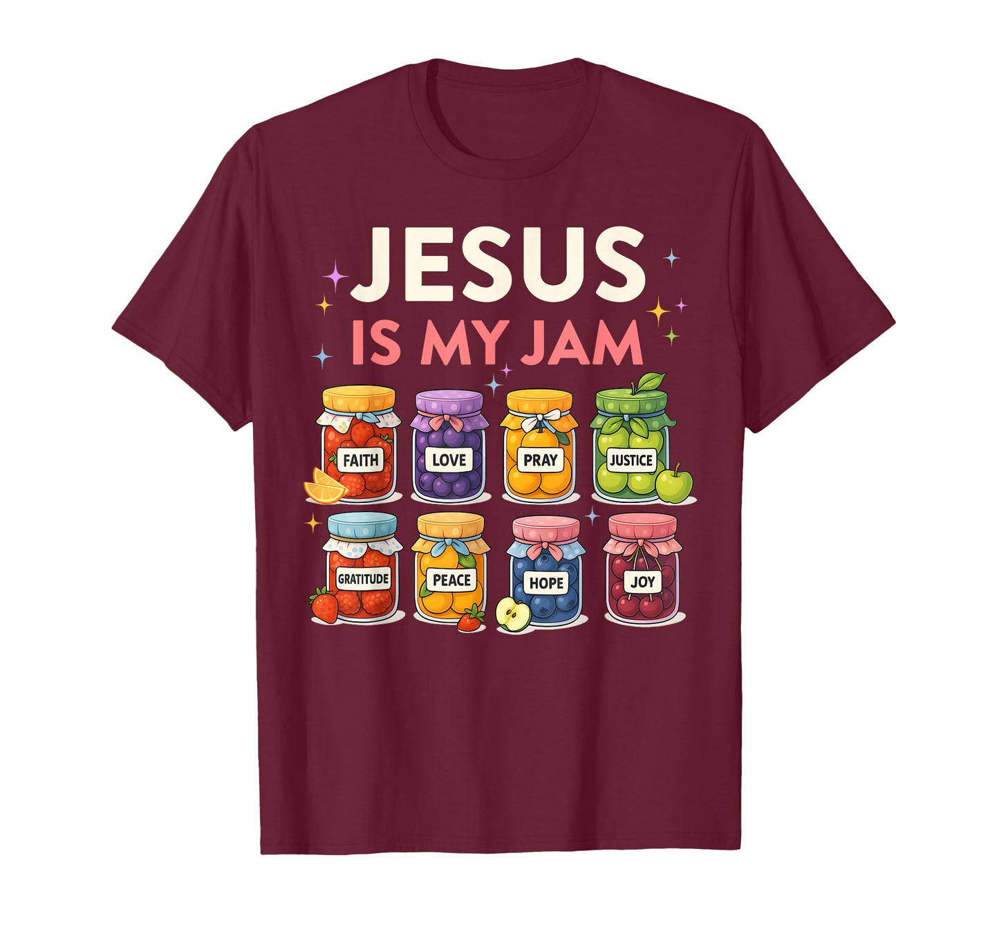 Jesus Is My Jam Cute Faith Fruit Christian Mom Women T-Shirt