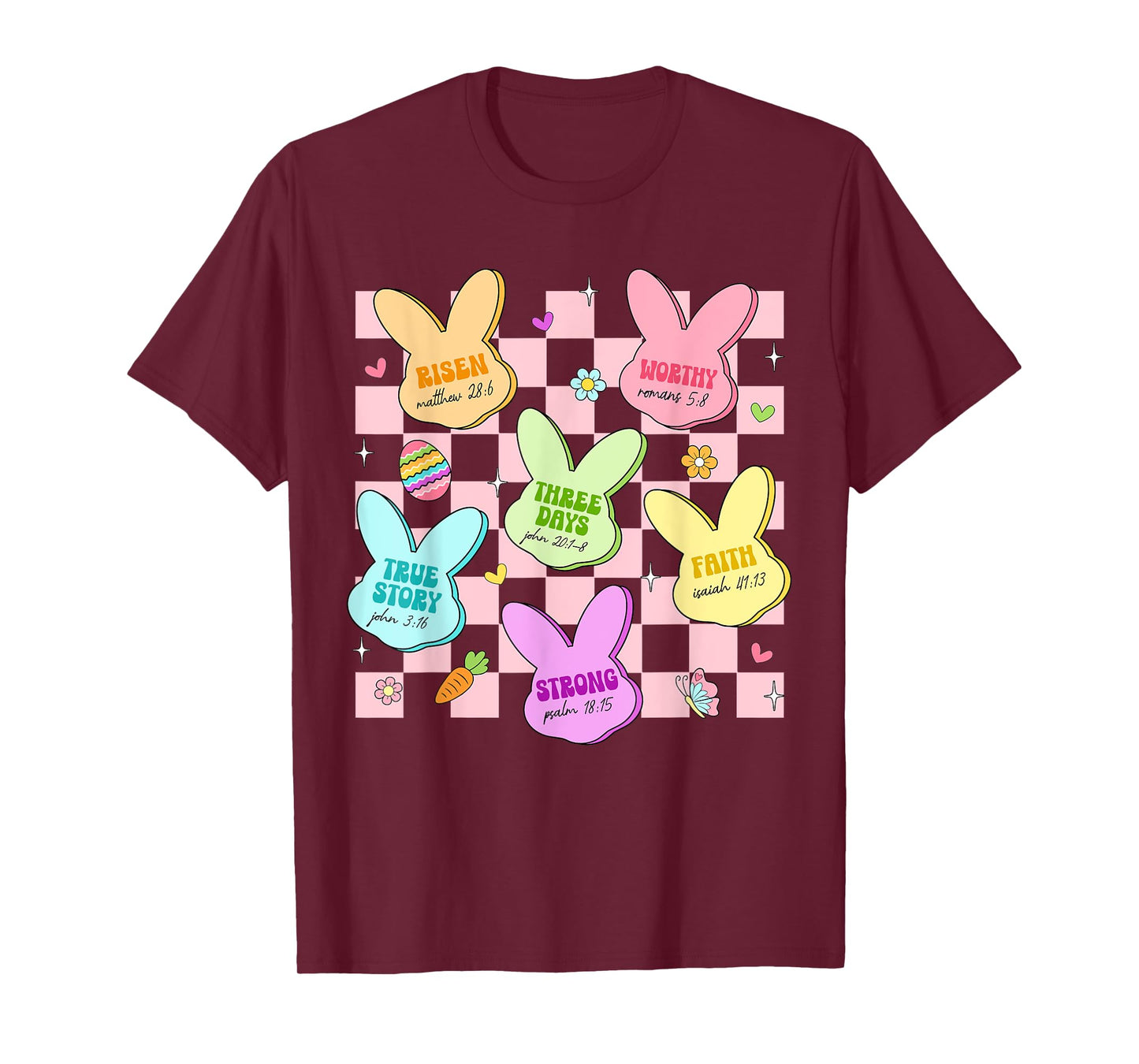 Easter Bunny Candy Bible Christian Easter Day Women Girl Kid T-Shirt