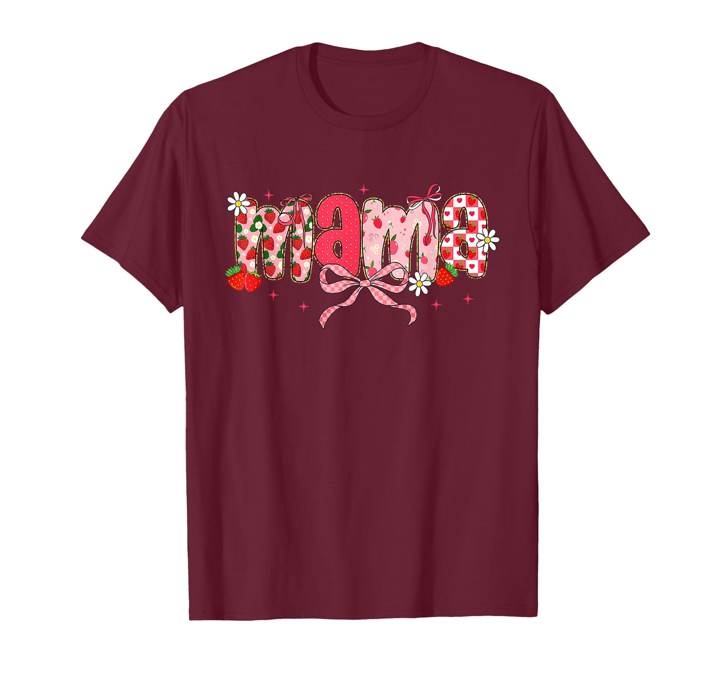 Mama Strawberry Mama Coquette Bow Mother's Day T-Shirt