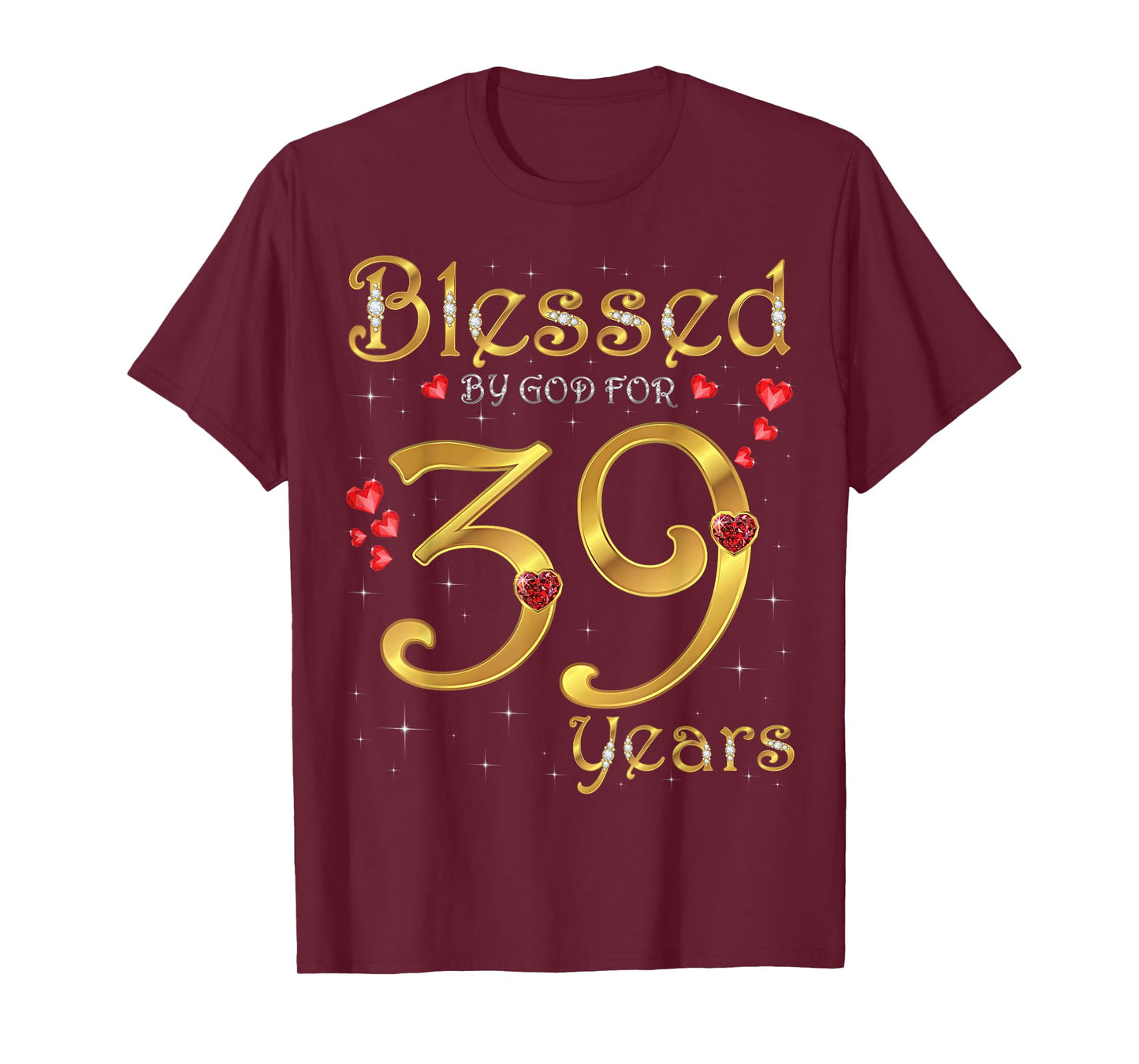 Blessed By God For 39 Years Old 39th Birthday Party Queen T-Shirt