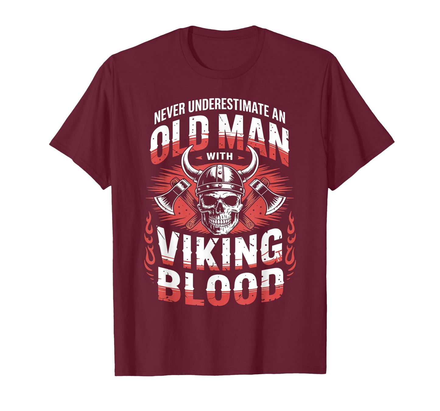 Old Man With Viking Norse Mythology Valhalla Warrior Viking T-Shirt