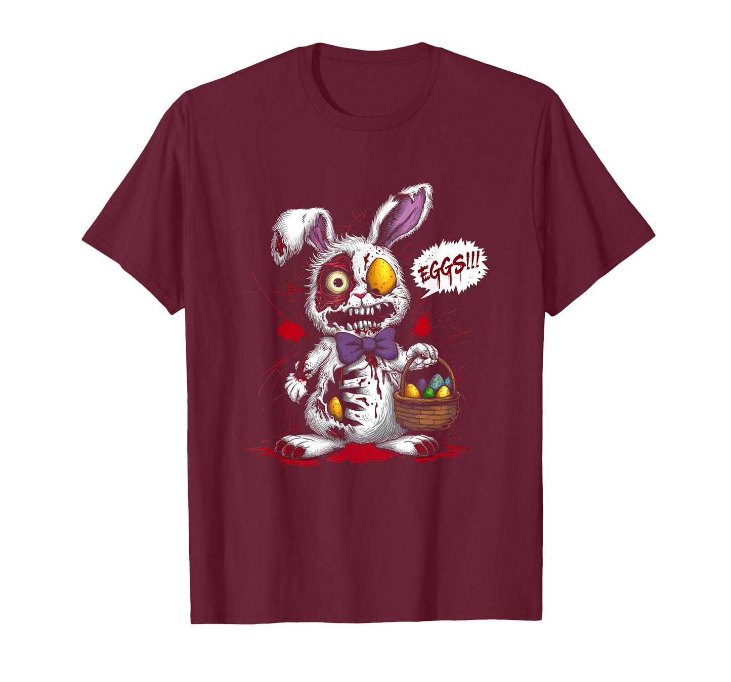 Zombie Evil Easter Bunny Egg Basket Horror Scary Easter Day T-Shirt