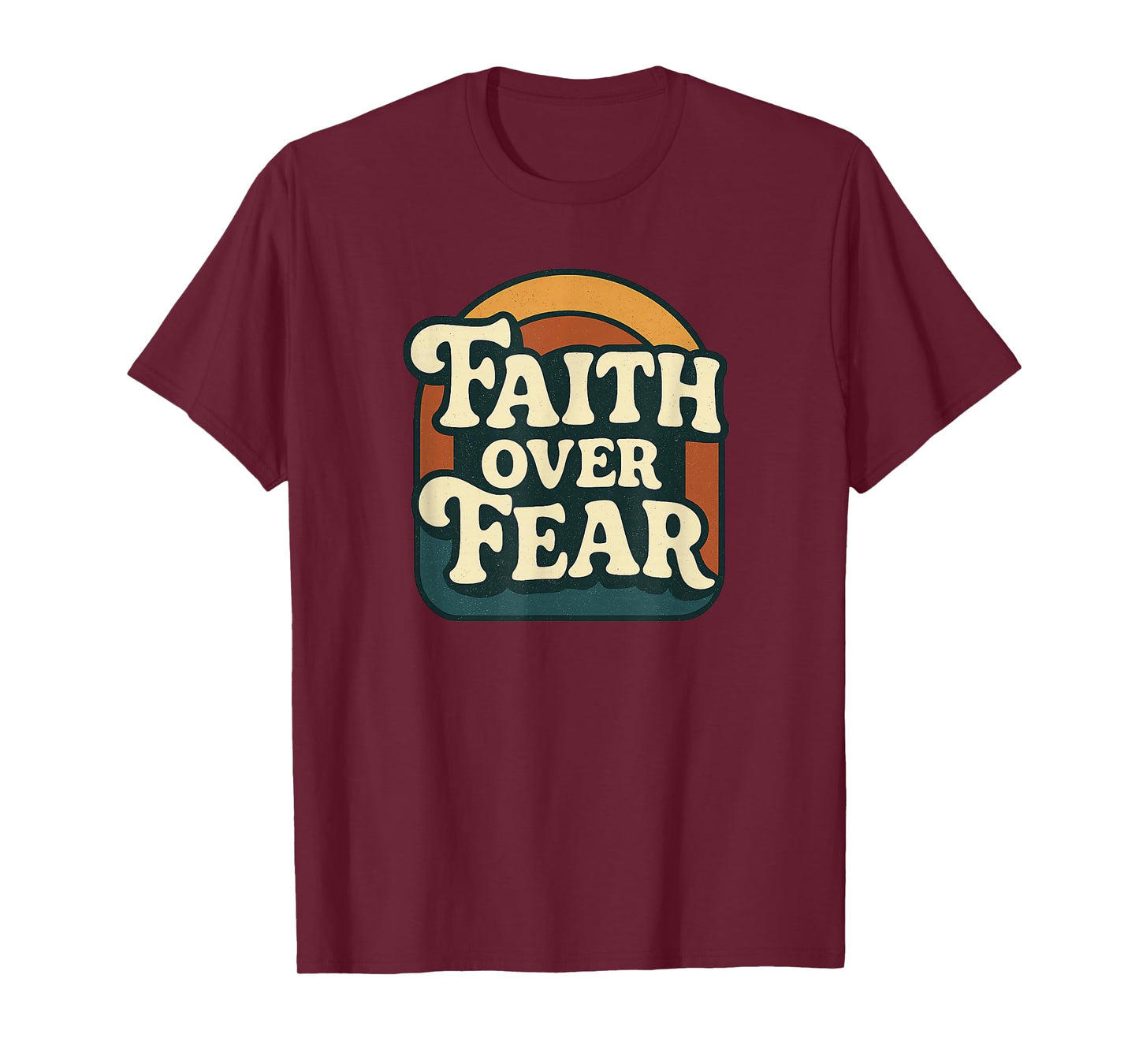 Faith Over Fear Retro Christian Vintage 70s T-Shirt