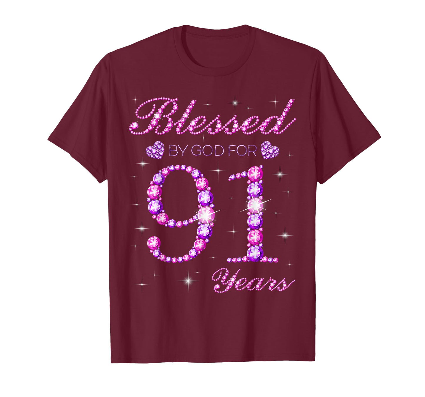 Blessed by God for 91 Years Old 91st Birthday Party T-Shirt