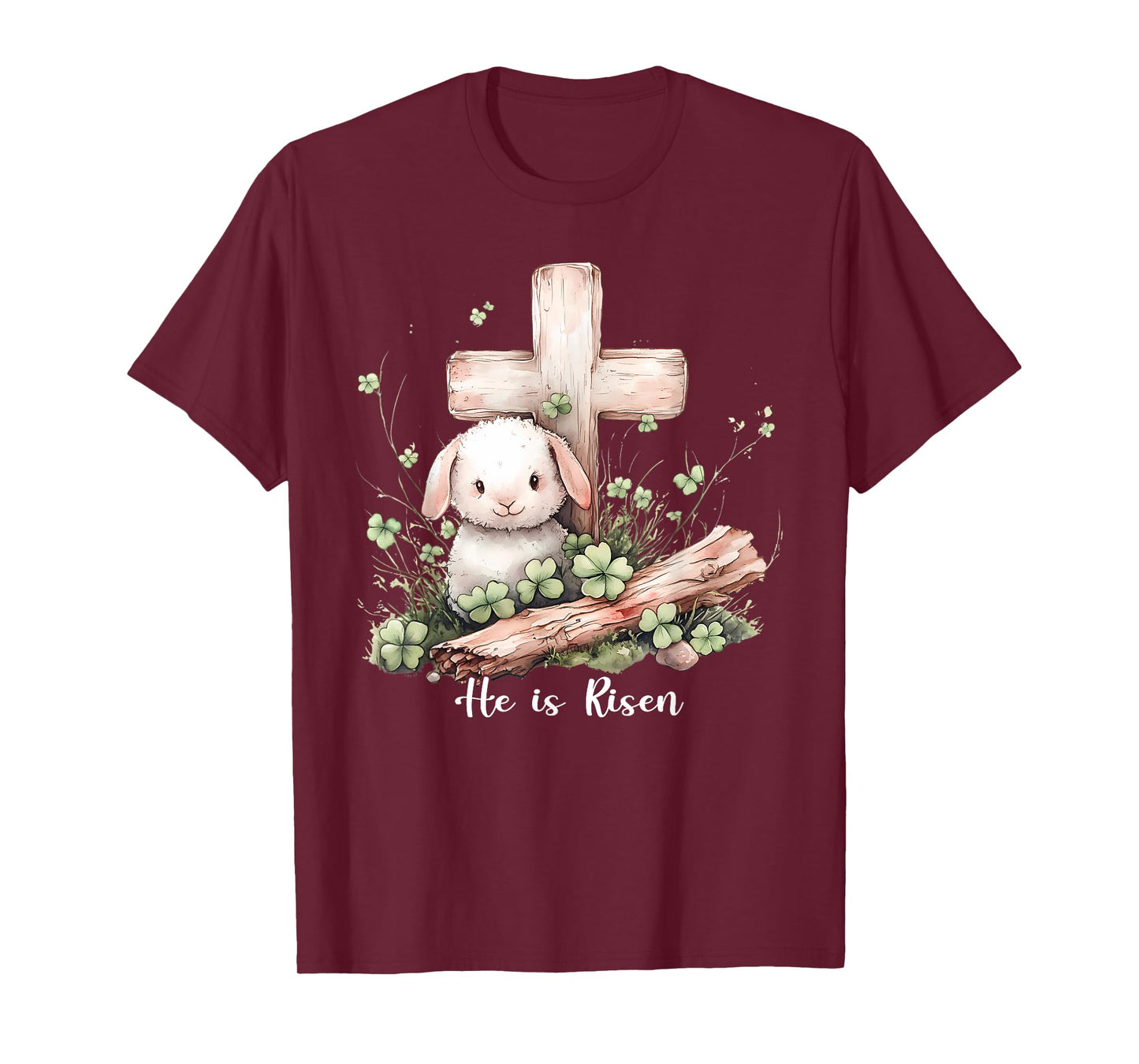 Jesus He Is Risen Cross Lamb Thorn Crown Easter T-Shirt