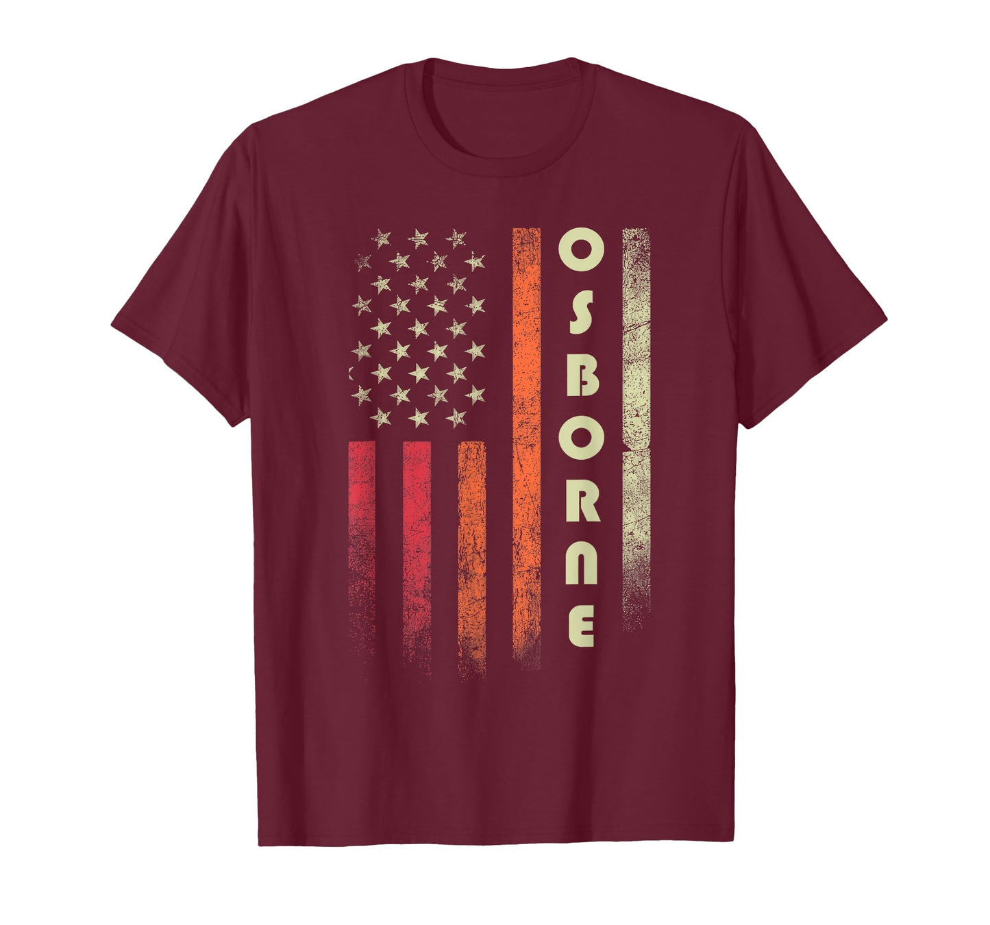 OSBORNE Surname Funny Retro Vintage Birthday American Flag T-Shirt