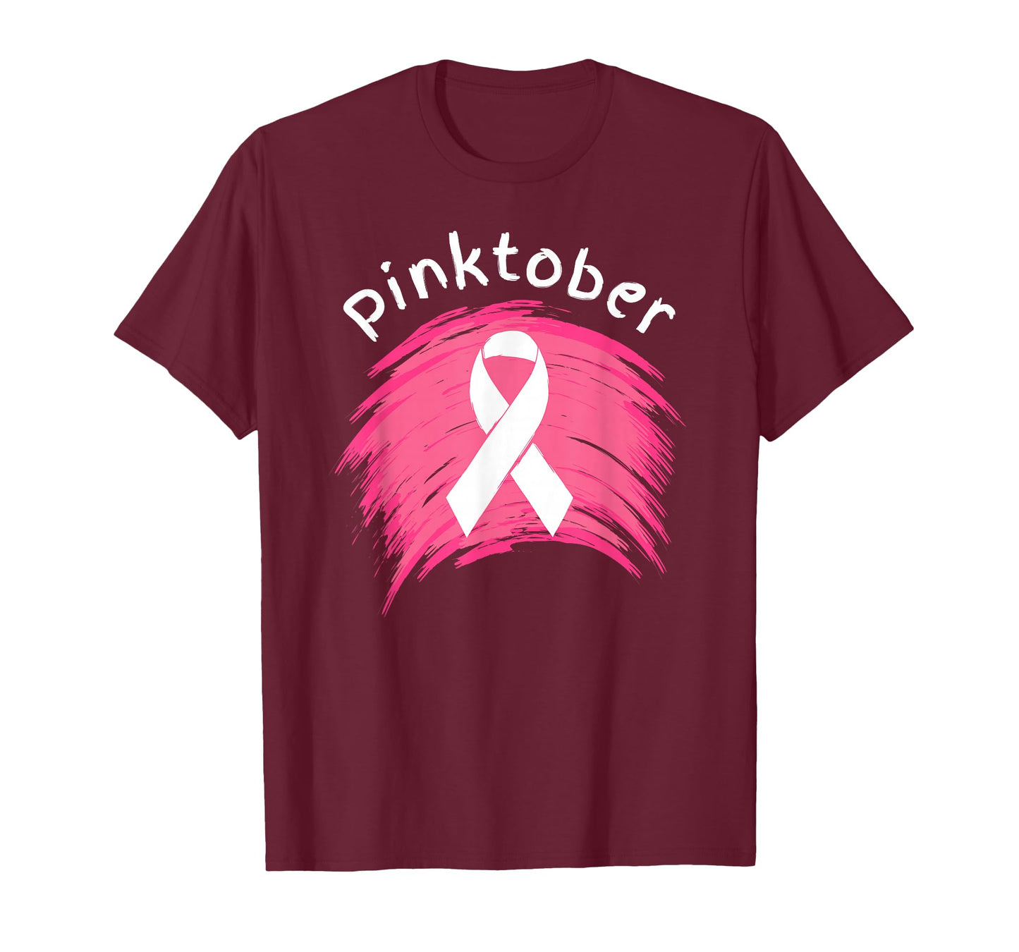 Pinktober Cute Pink October Breast Cancer Ribbon Distressed T-Shirt