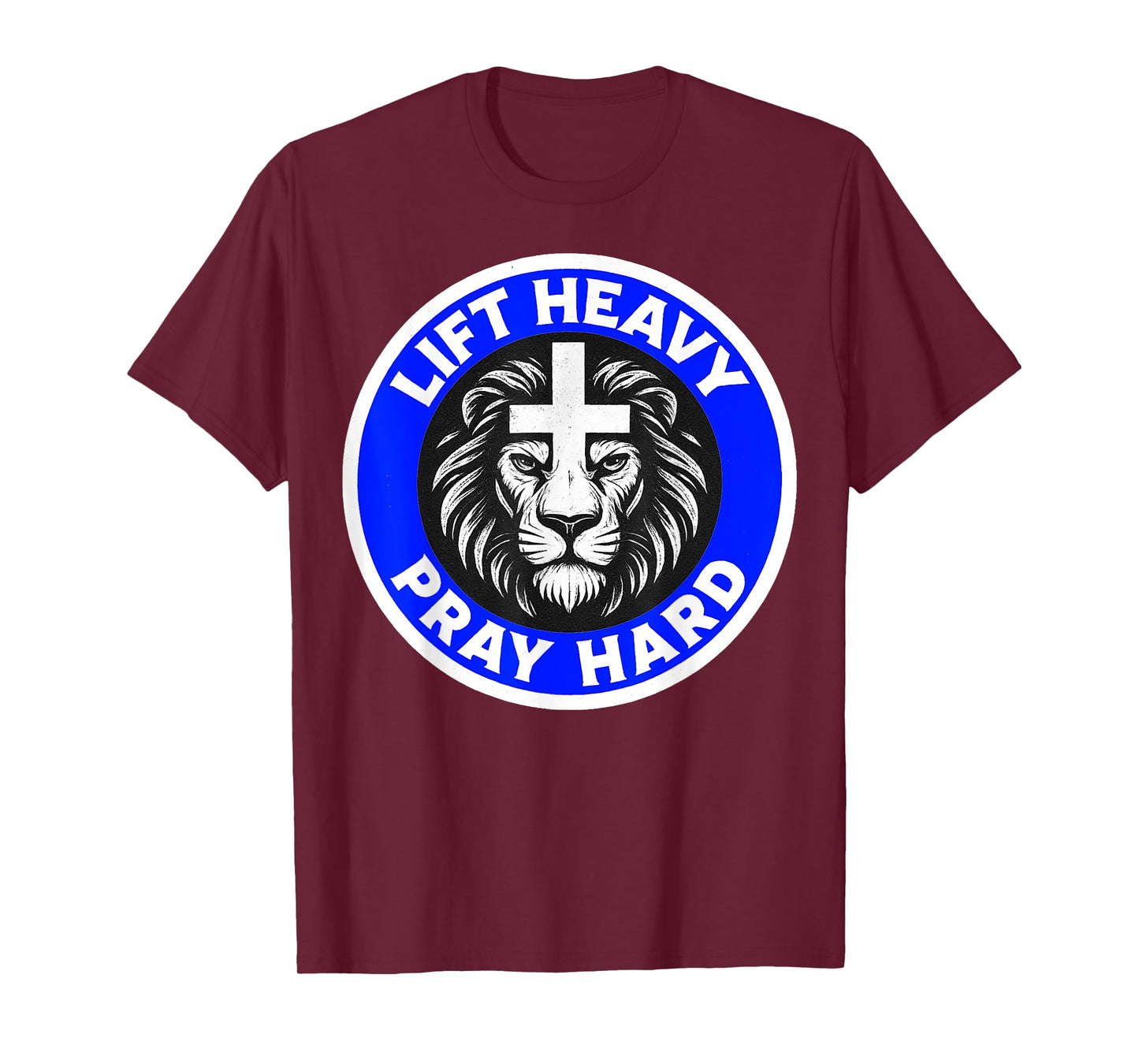 Lift Heavy Pray Hard Gym Workout Religious Christian Faith T-Shirt