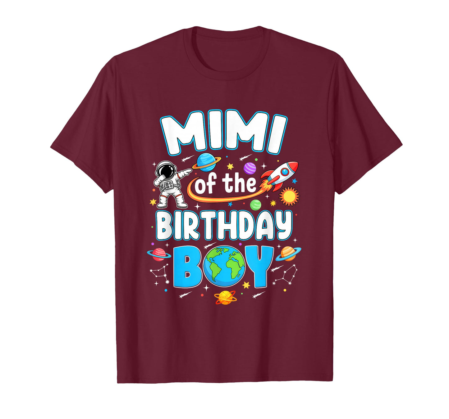 Mimi Of The Birthday Boy Astronaut Family Space Planets T-Shirt