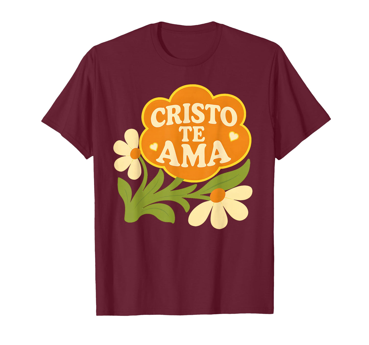 Cristo Te AMA Spanish God Loves You Christian Boho Flower T-Shirt