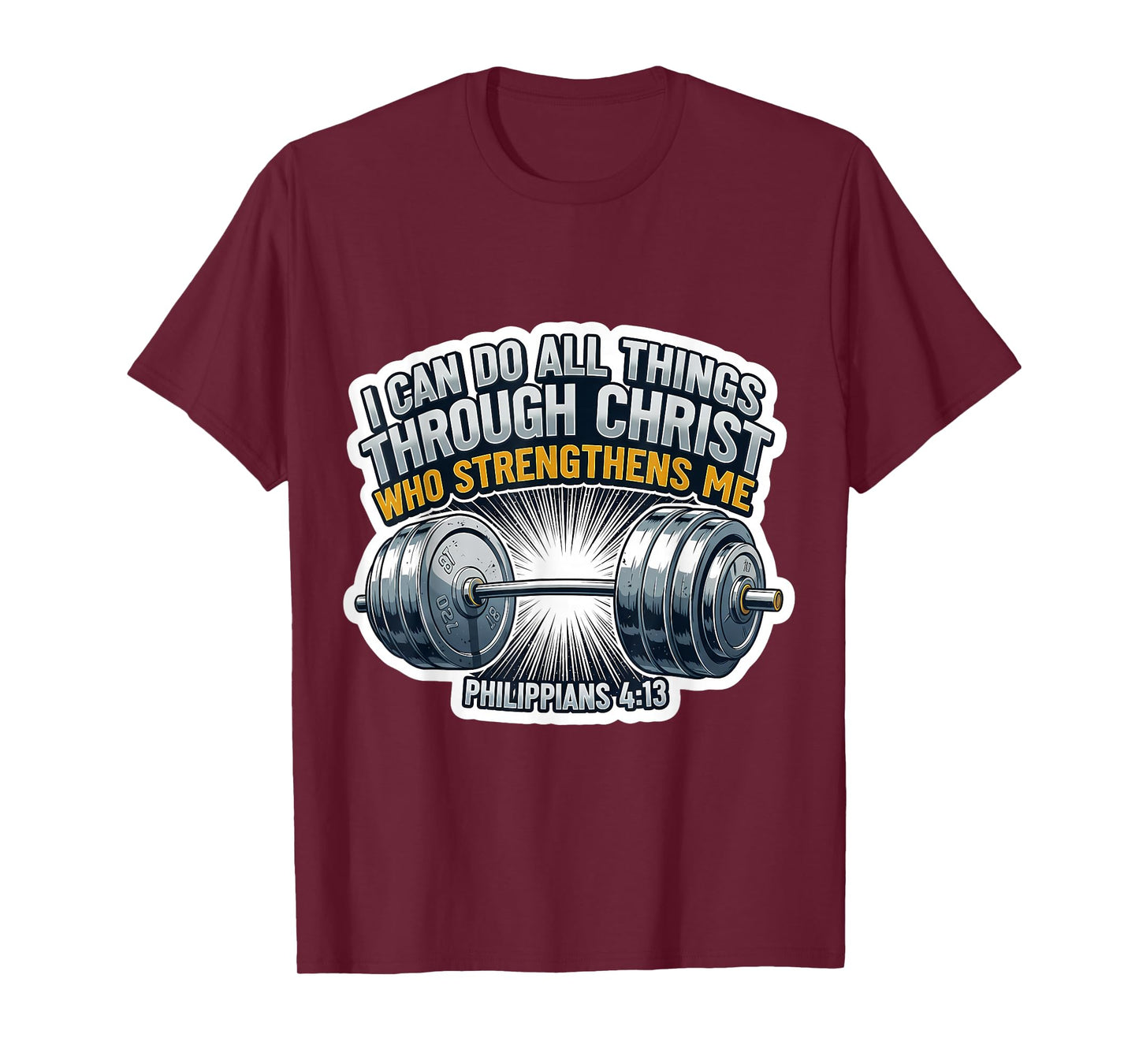 I Can Do All Things Weightlifter Christian Gym Bible Verse T-Shirt