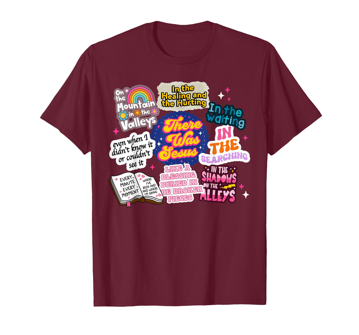 There Was Jesus Faith Inspirational Retro Christian Women T-Shirt