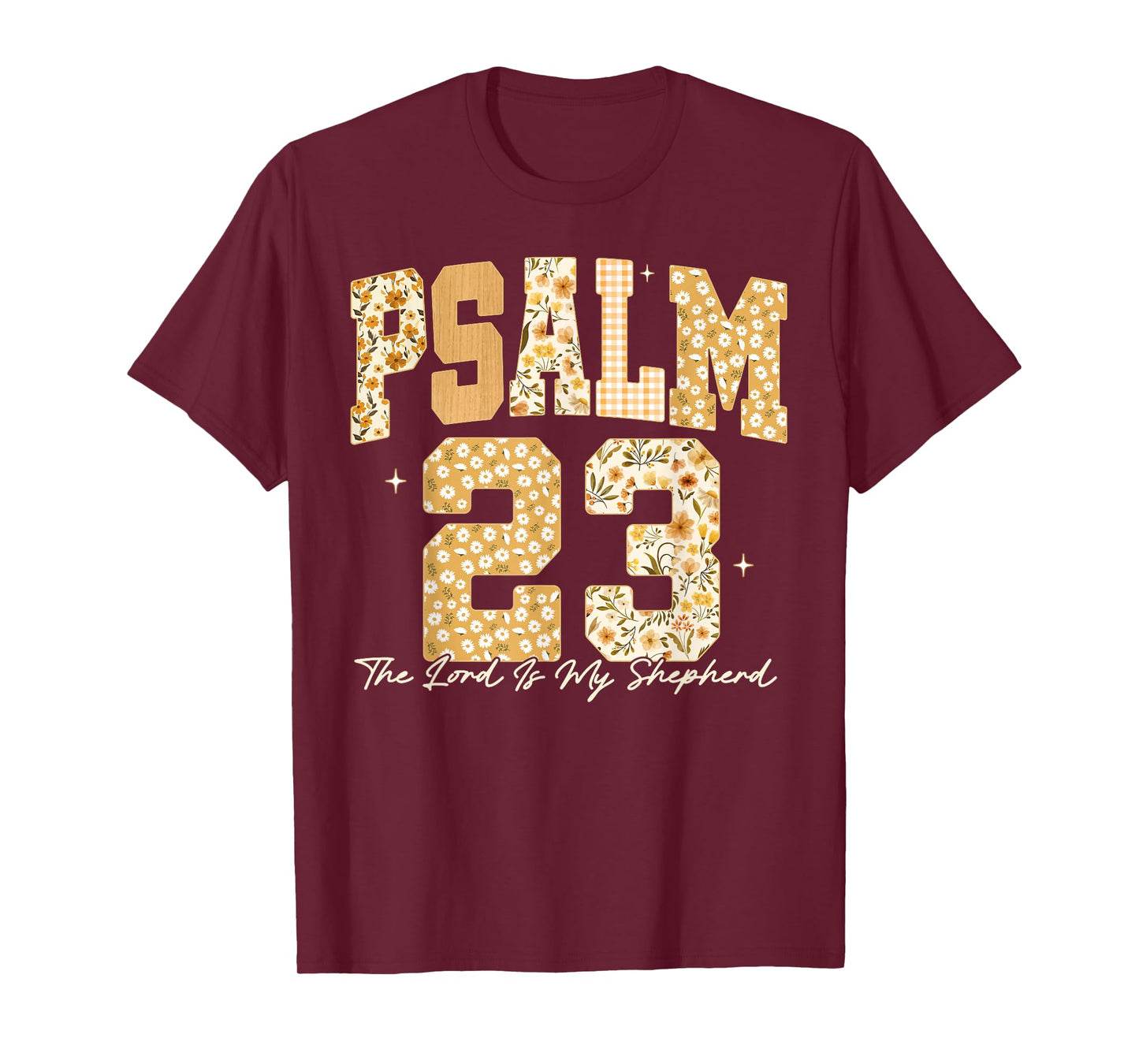 Christian Psalm 23 Retro The Lord is My Shepherd Bible Verse T-Shirt