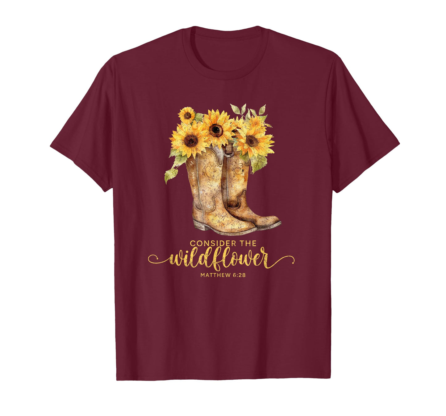 Christian Cowgirl Western Cowboy Sunflower Boots For Women T-Shirt