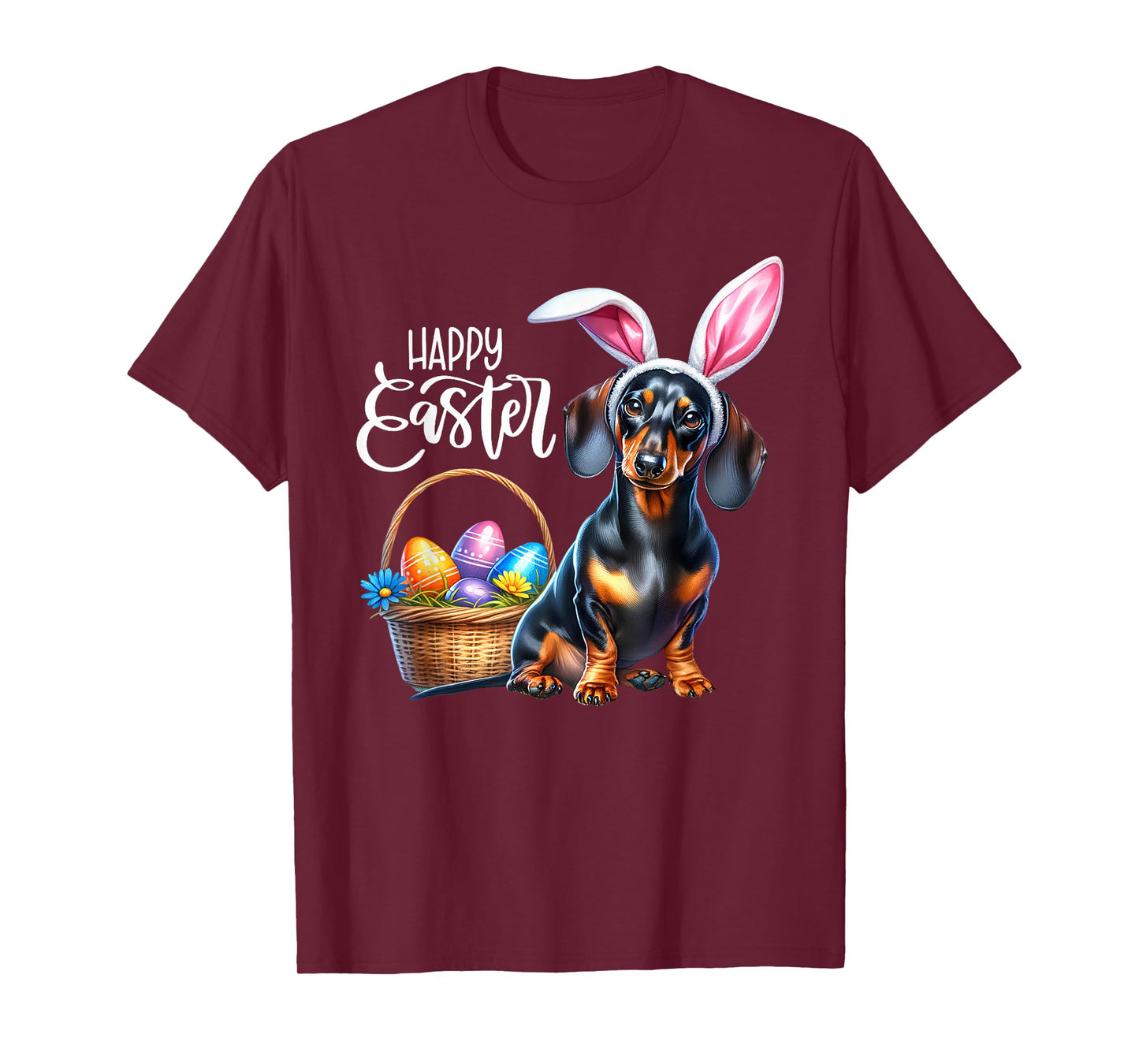 Bunny Ear Dachshund Dog Easter Eggs Happy Easter Dog Mom Men Women T-Shirt
