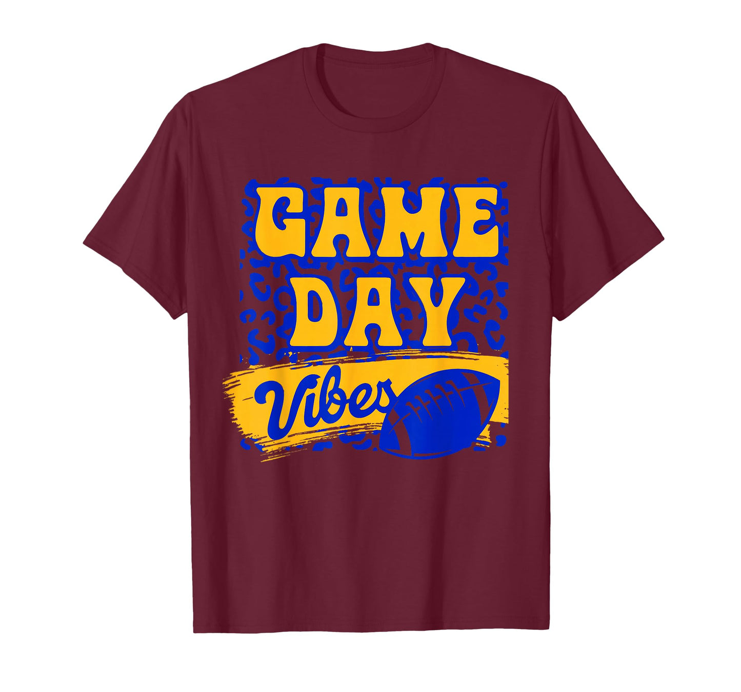 Game Day Vibes Football Season Football Blue Gold Vibes T-Shirt