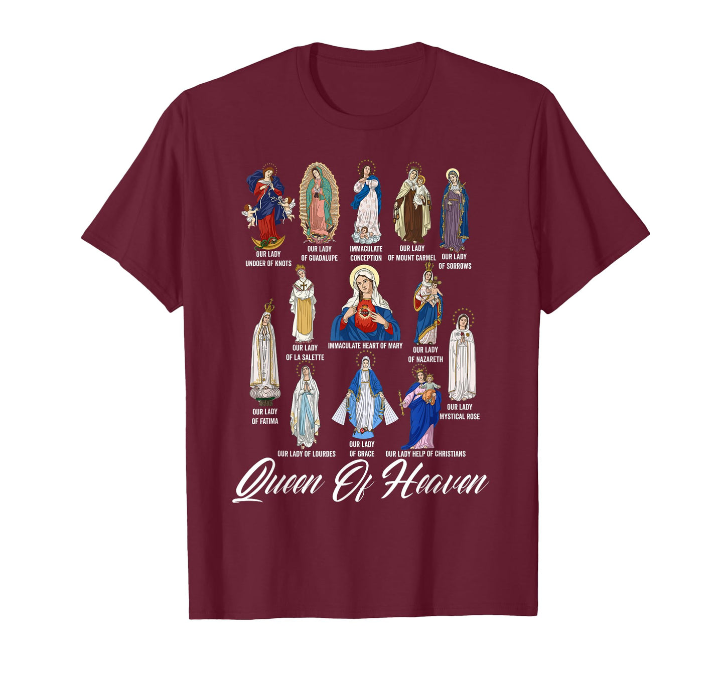 Our Lady The Blessed Mother Latin Marian Titles Catholic T-Shirt