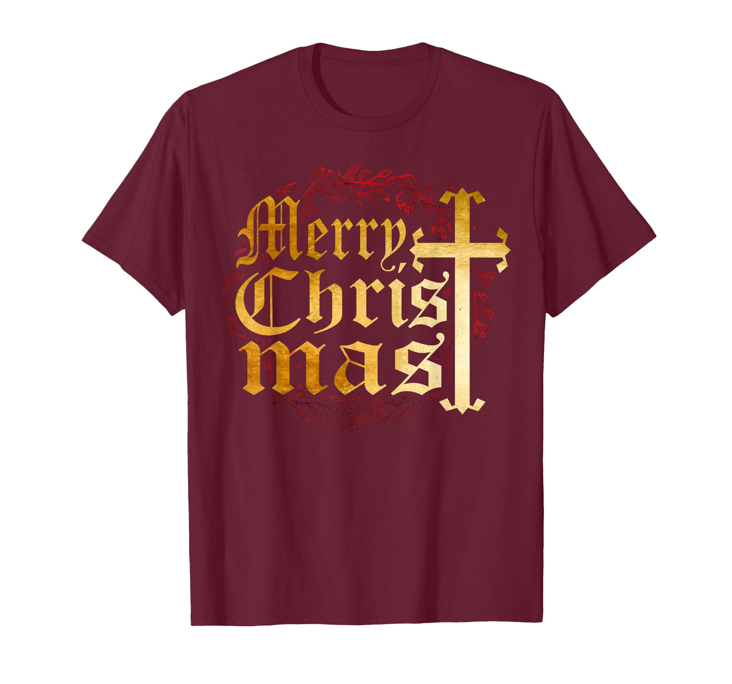 Merry Christmas Christian Cross Religious Family Matching T-Shirt