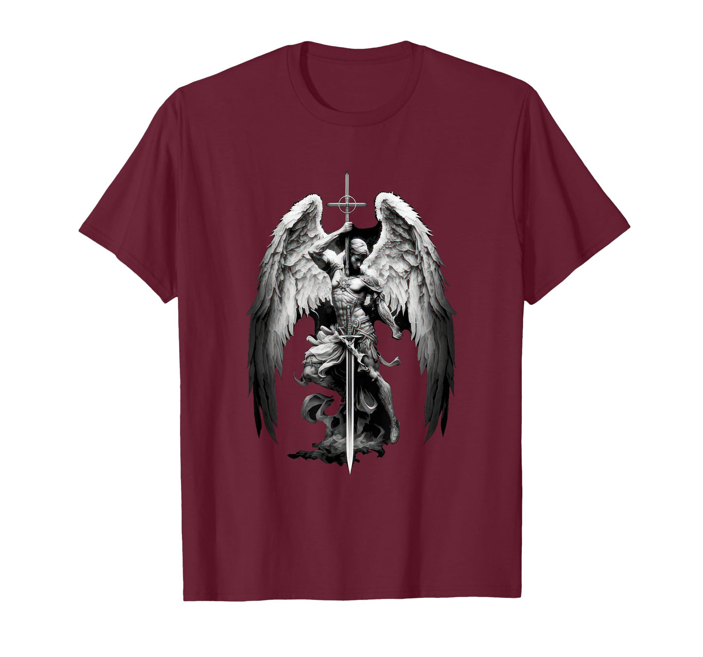 Gods Angel Gabriel Archangel with Sword, Cross and Wings. T-Shirt