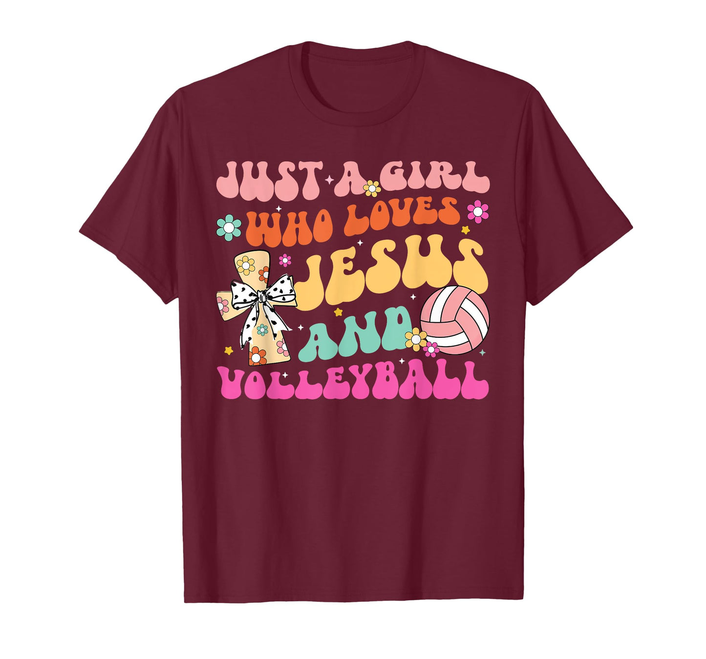 Just A Girl Who Loves Jesus And Volleyball Christian Easter T-Shirt