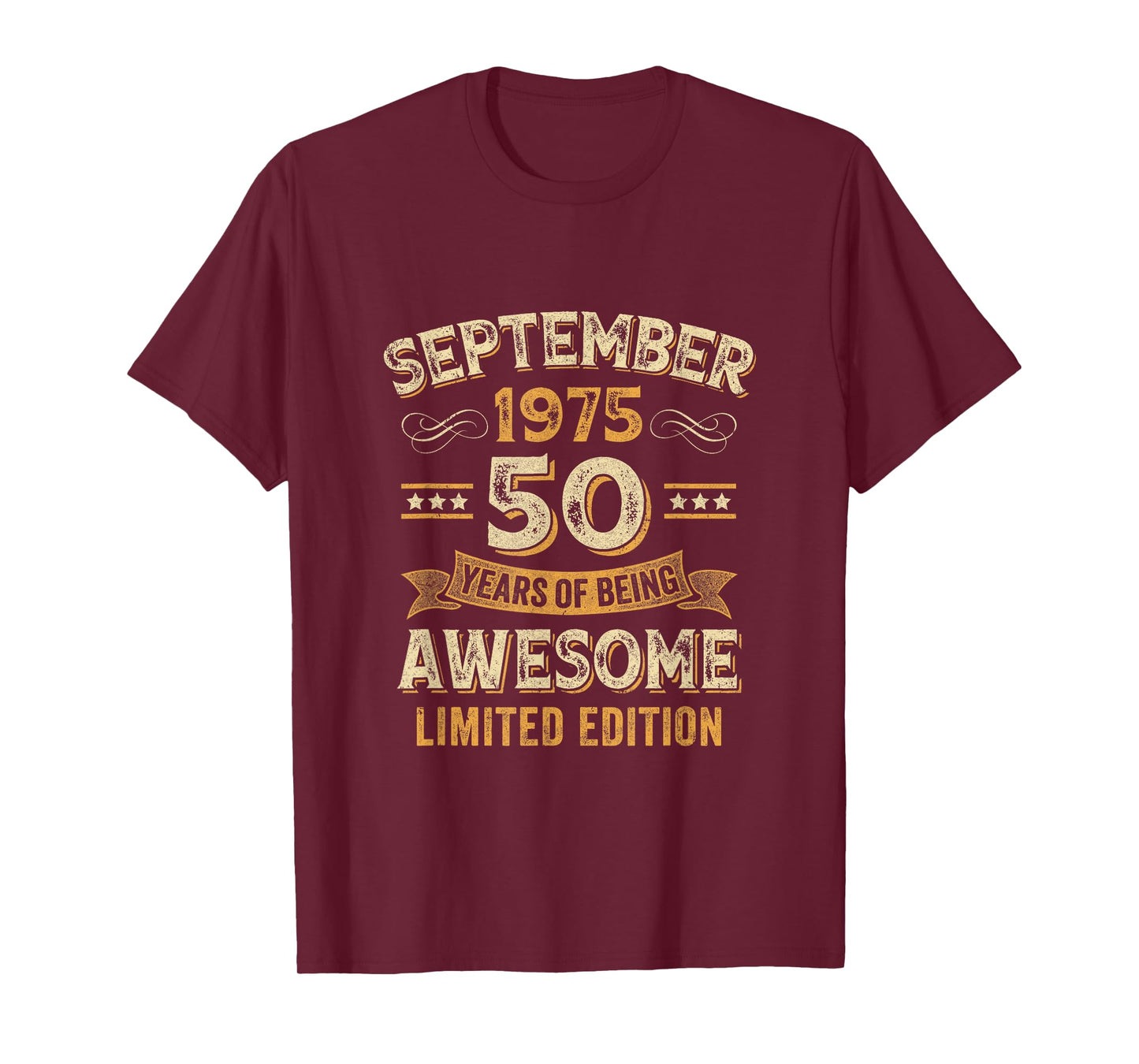 50 Years Awesome Vintage September 1975 50Th Birthday T-Shirt