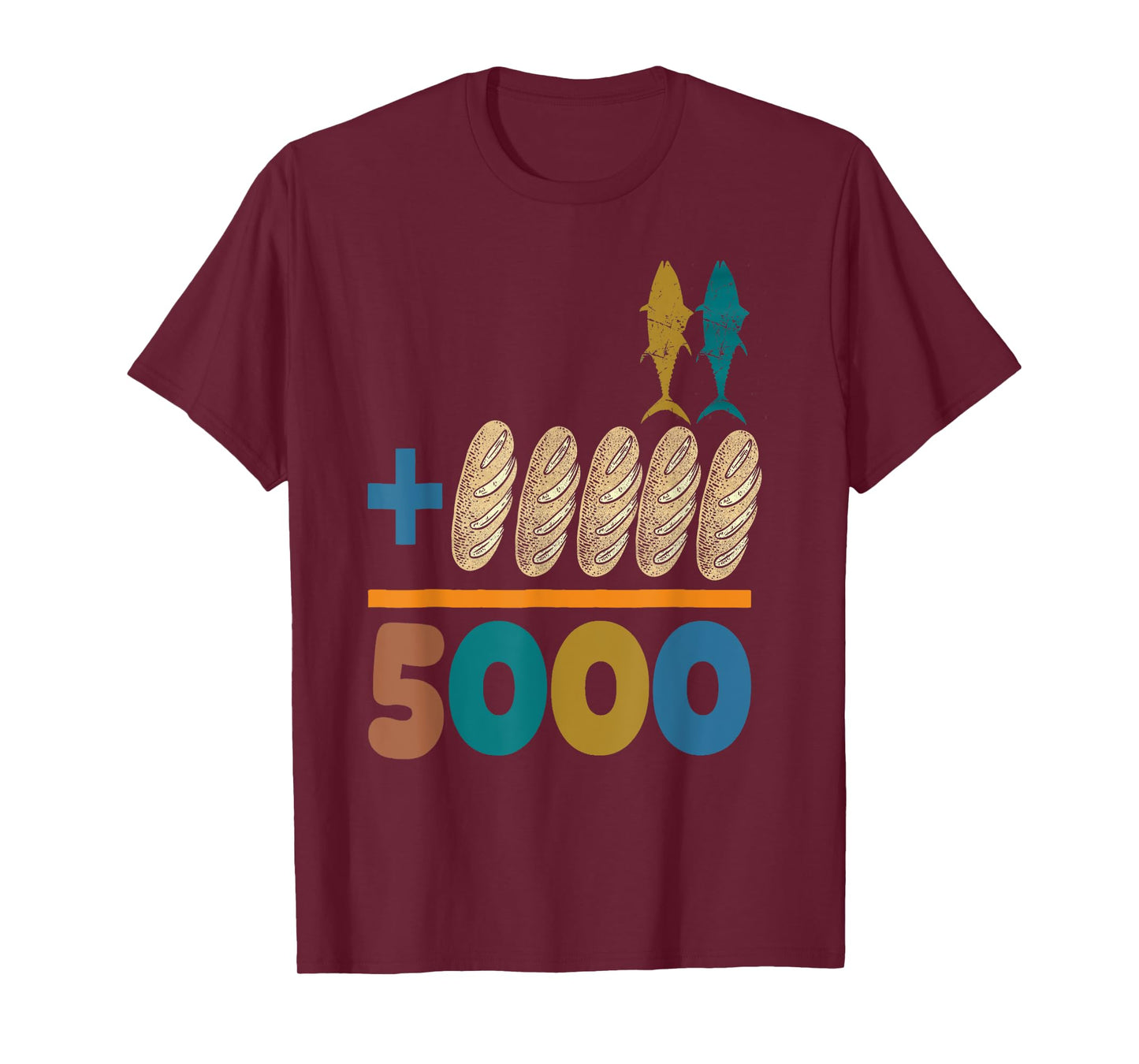 Jesus 2 Fishes 5 Breads 5000 Chosen Against The Current T-Shirt