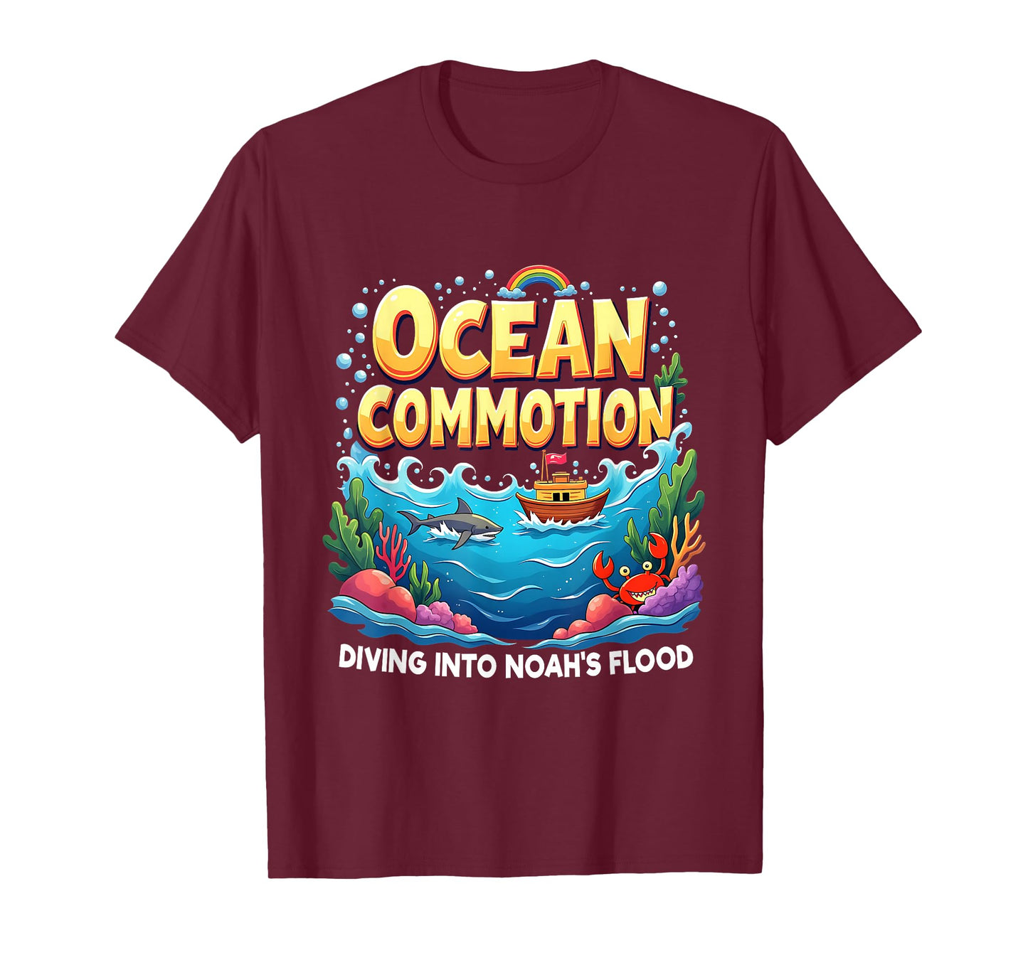 Diving into Noah's Flood VBS 202B Kids Camp Ocean Commotion T-Shirt