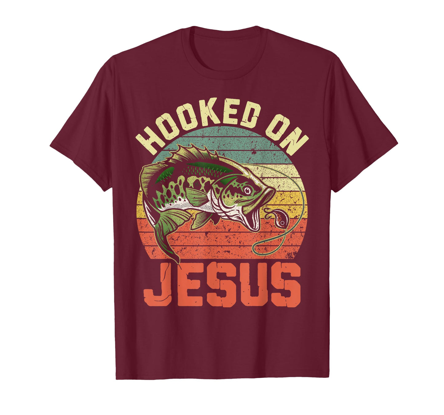 Hooked On Jesus Christian Funny Fishing Jokes T-Shirt