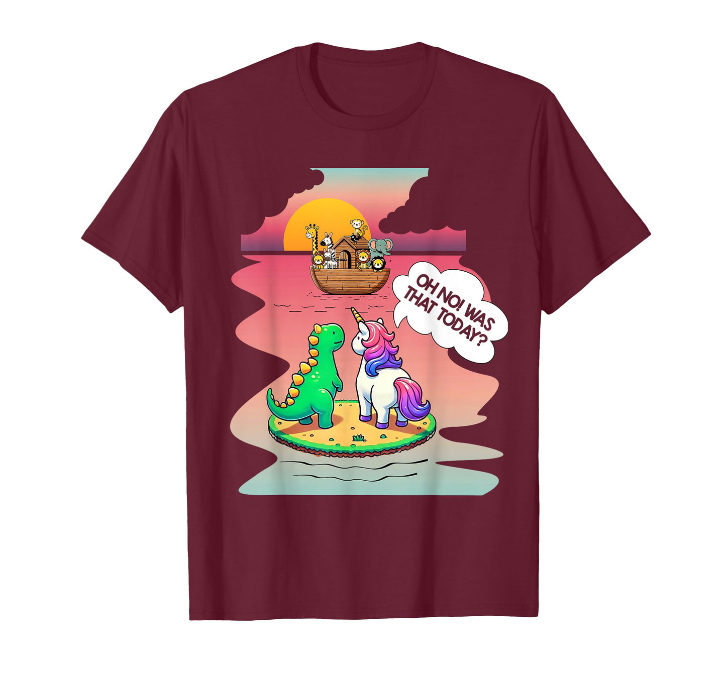 Noah Ark Christian Bibble Pun Last Unicorn Dinosaur Jesus T-Shirt