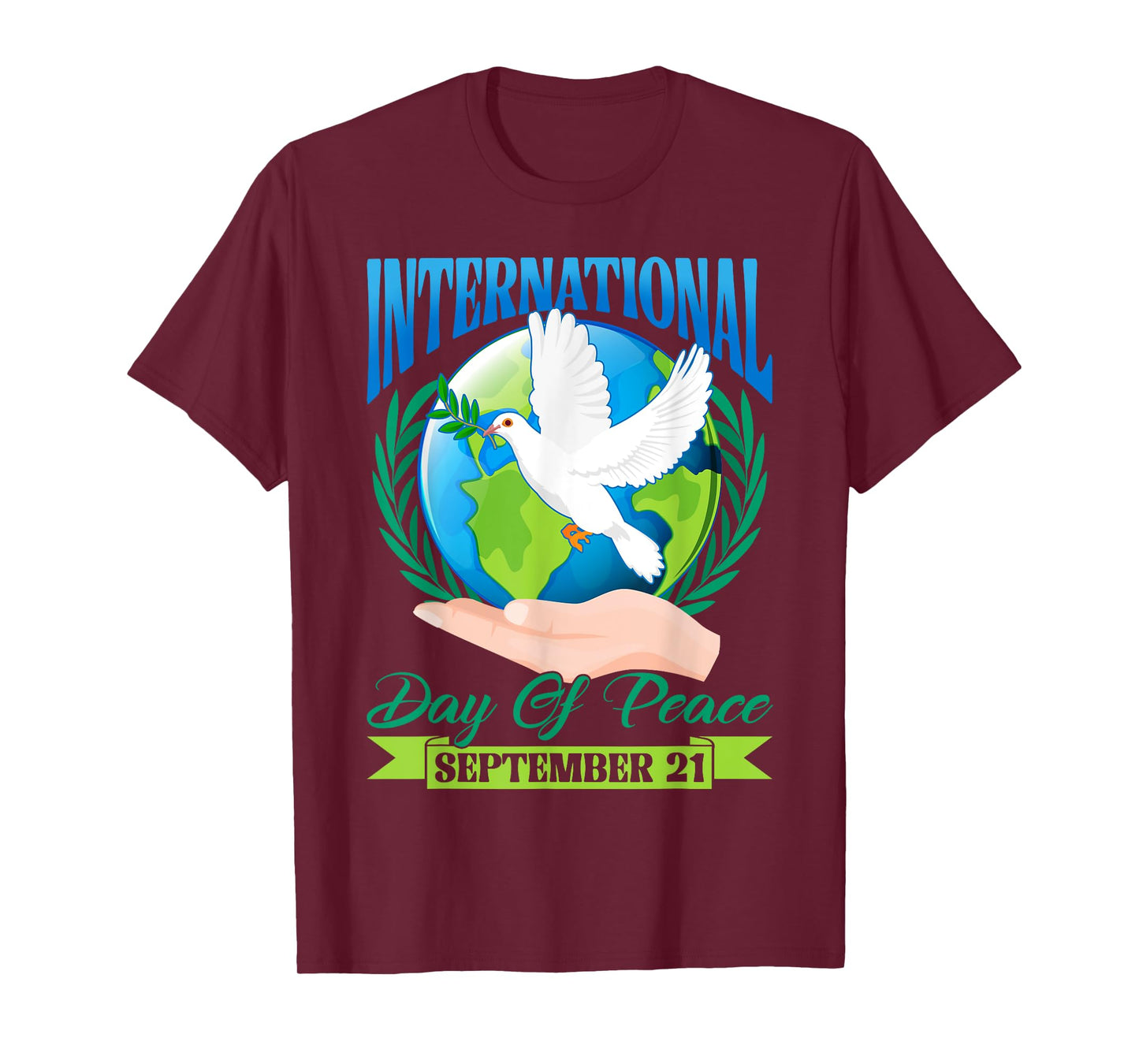 International Day of Peace World Peace Day Hand & Peace Bird T-Shirt