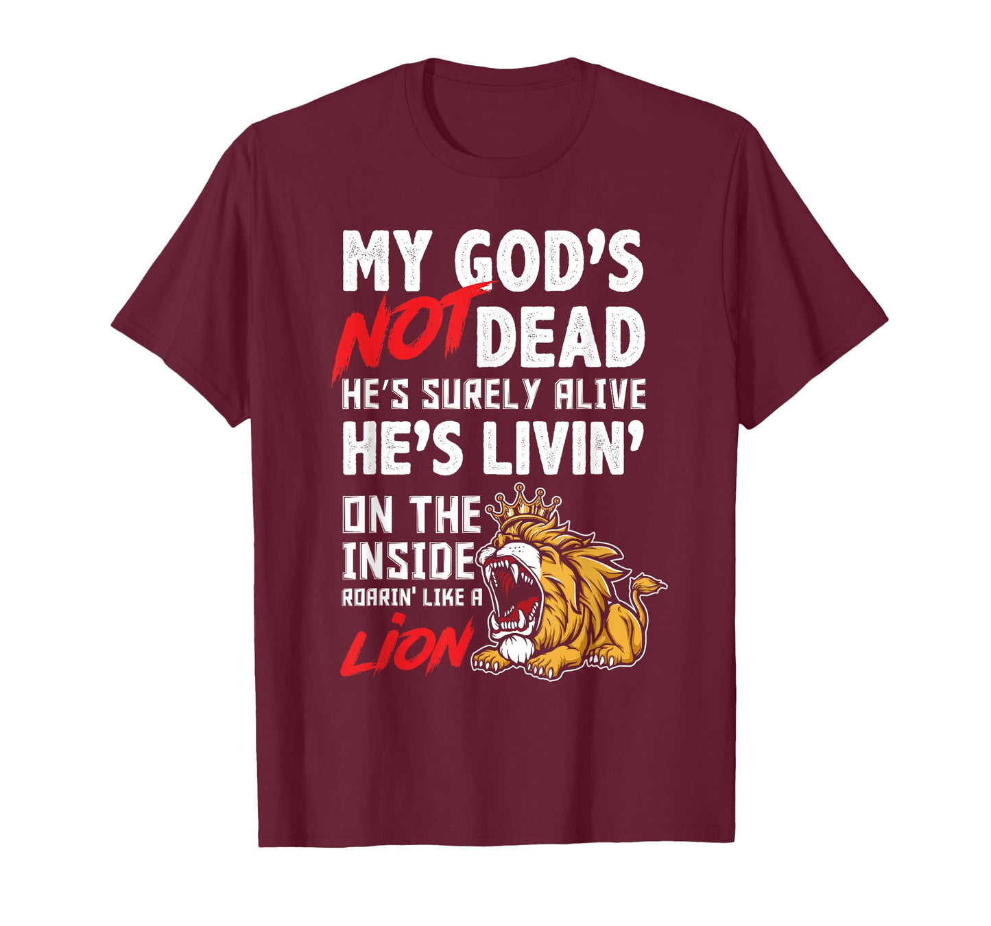 My God is Not Dead Lion Jesus Christ Christian Faith T-Shirt
