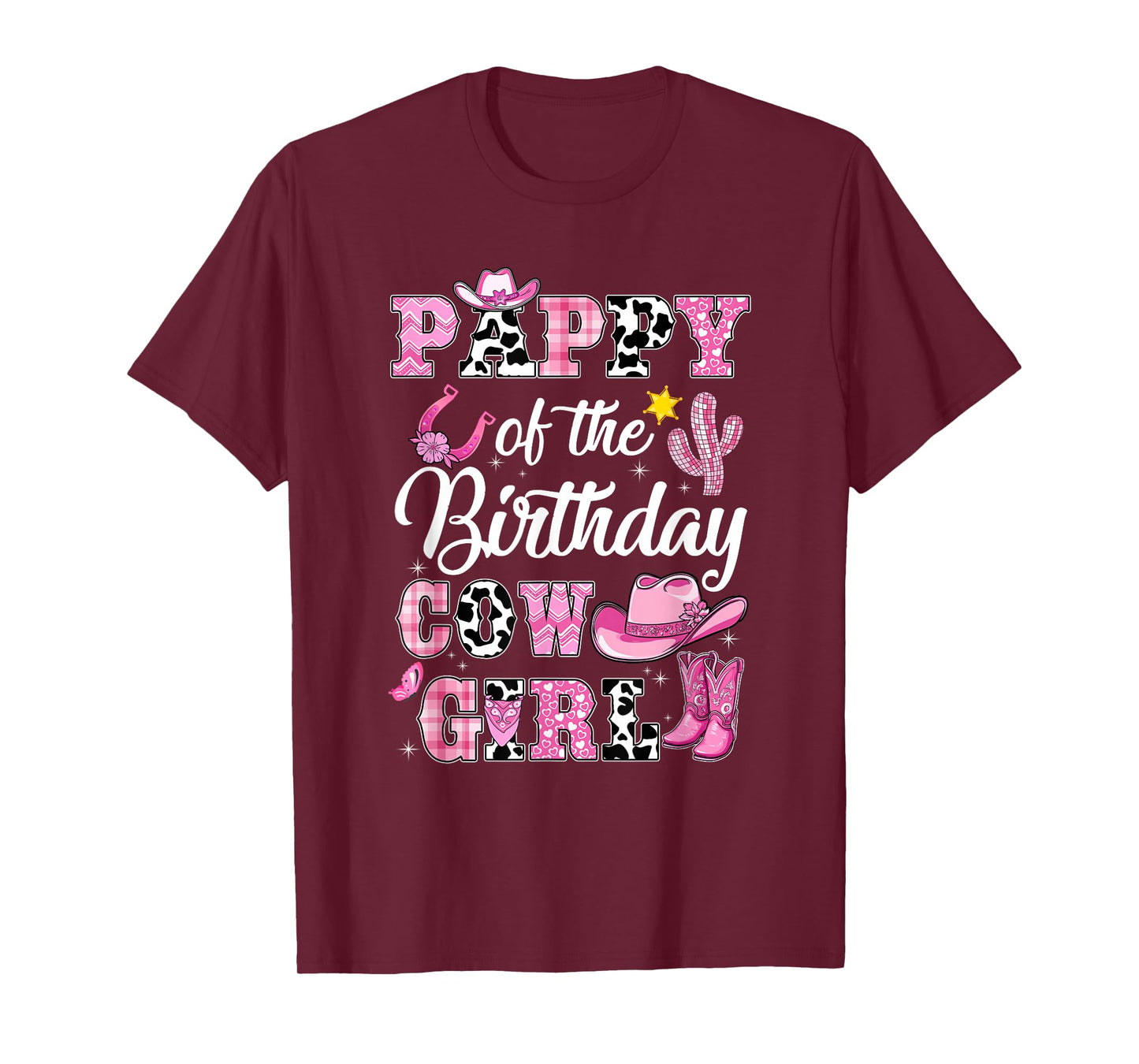 Pappy Of The Birthday Cow Girl Western Cowgirl 1St Birthday T-Shirt
