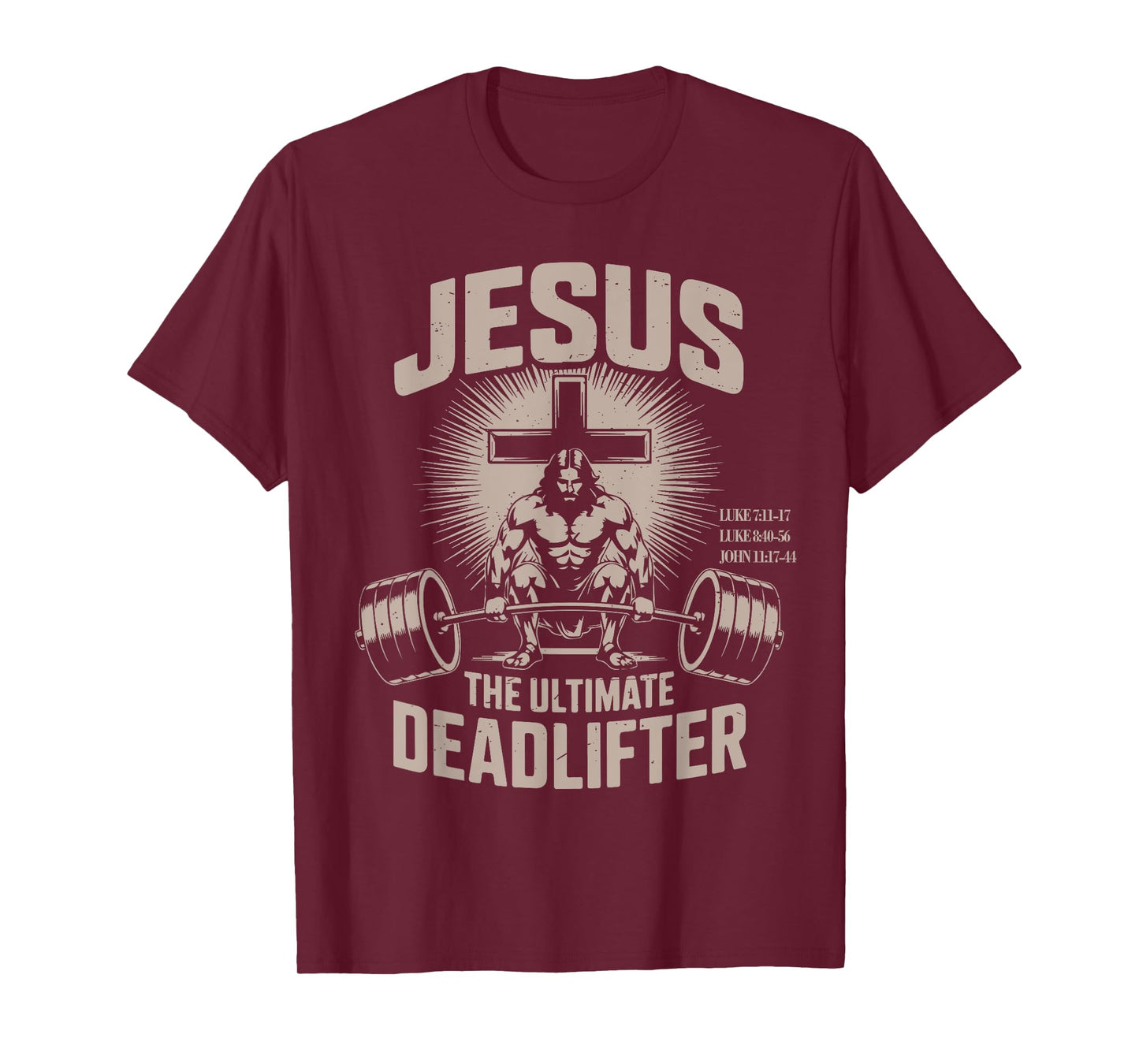 Jesus The Ultimate Deadlifter Muscle Kid Funny Christian Gym T-Shirt