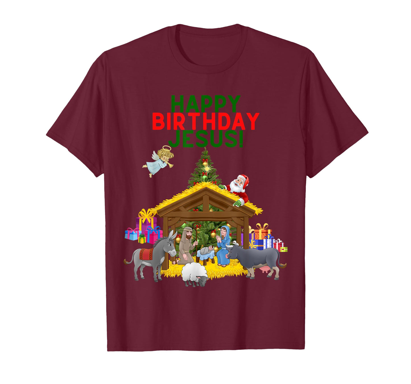 Worship Wear Merry Christmas Christian Happy Birthday Jesus Christ Xmas T-Shirt