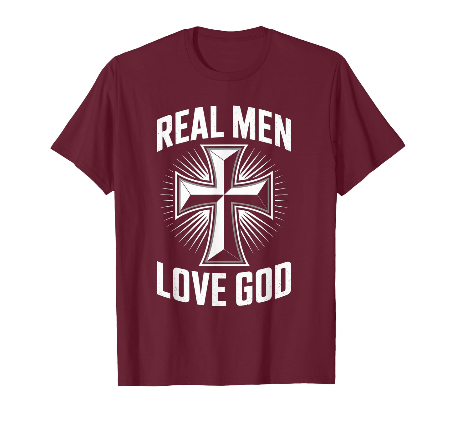 Retro Christian Cross Real Men Love God Matthew 22:37 T-Shirt