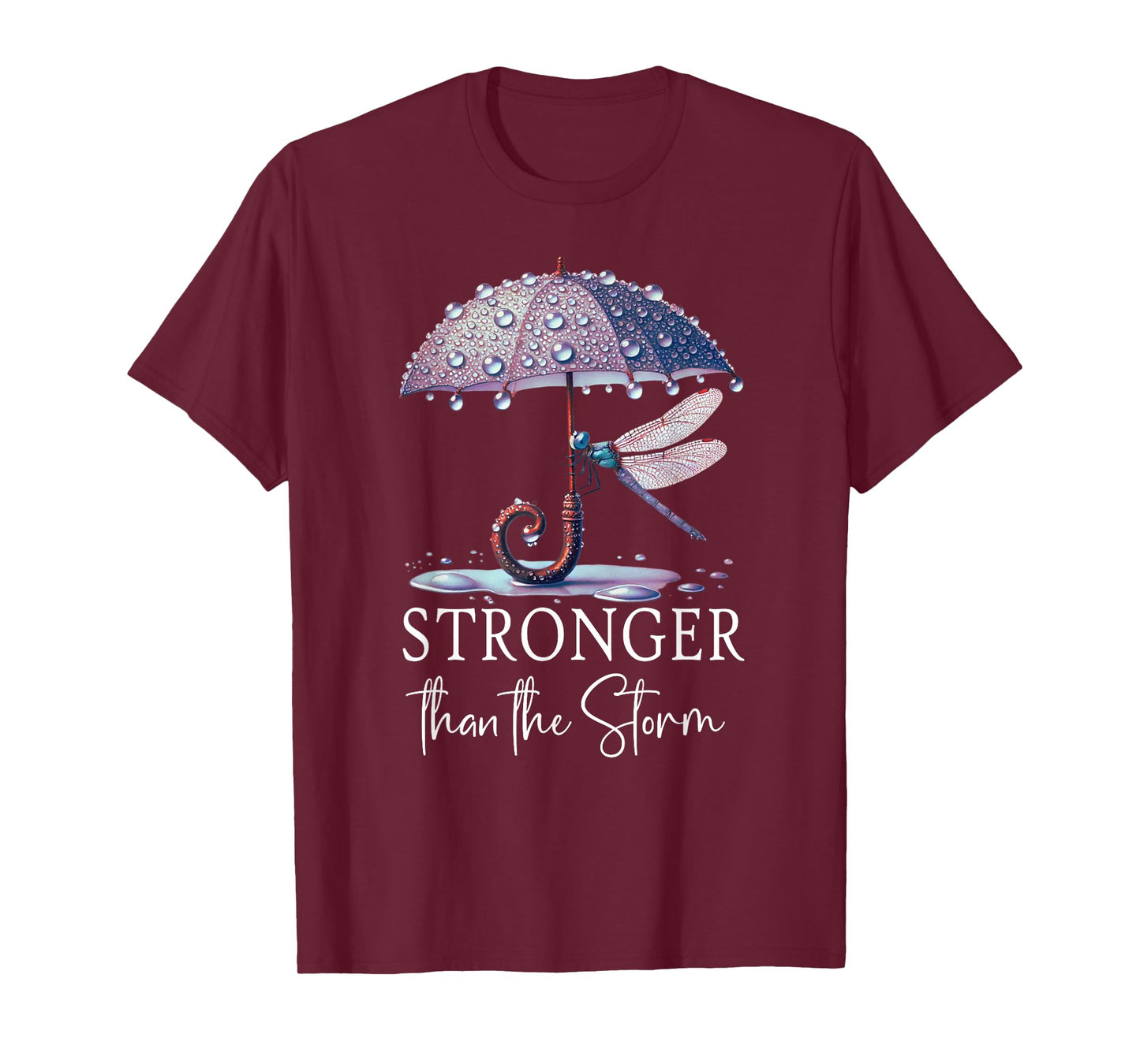 Stronger Than the Storm Psalm 93 Purple Dragonfly Christian T-Shirt