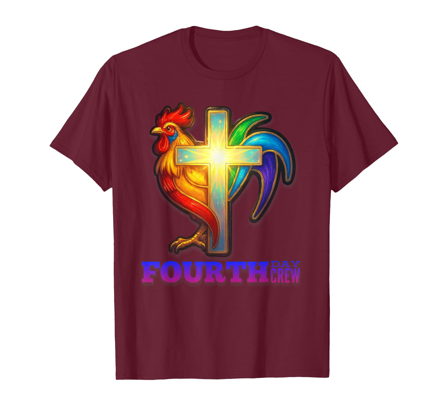 DeColores Cursillo Rainbow Rooster Catholic T-Shirt