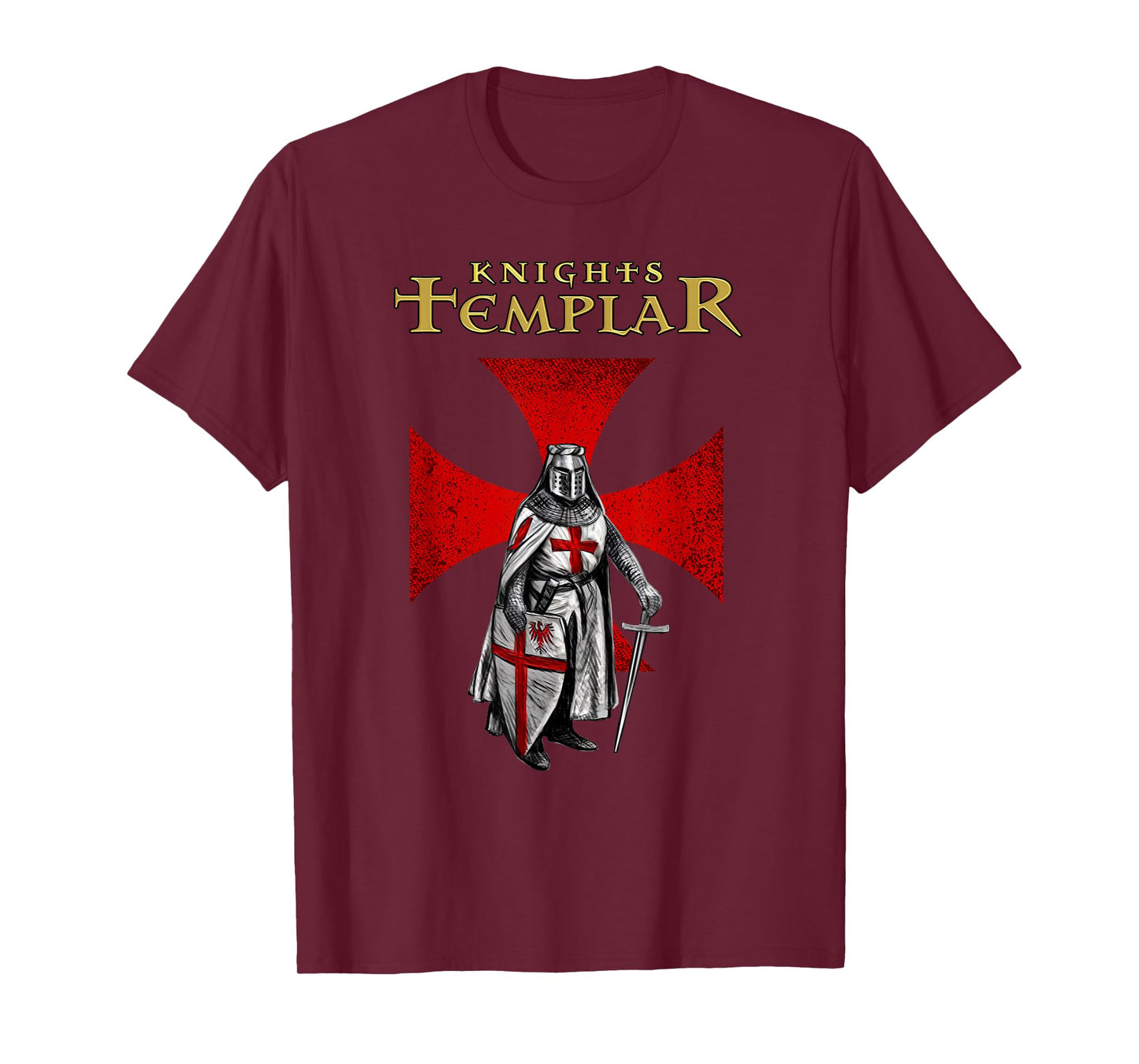 A Warrior of Christ Knights Templar Distressed Cross T-Shirt