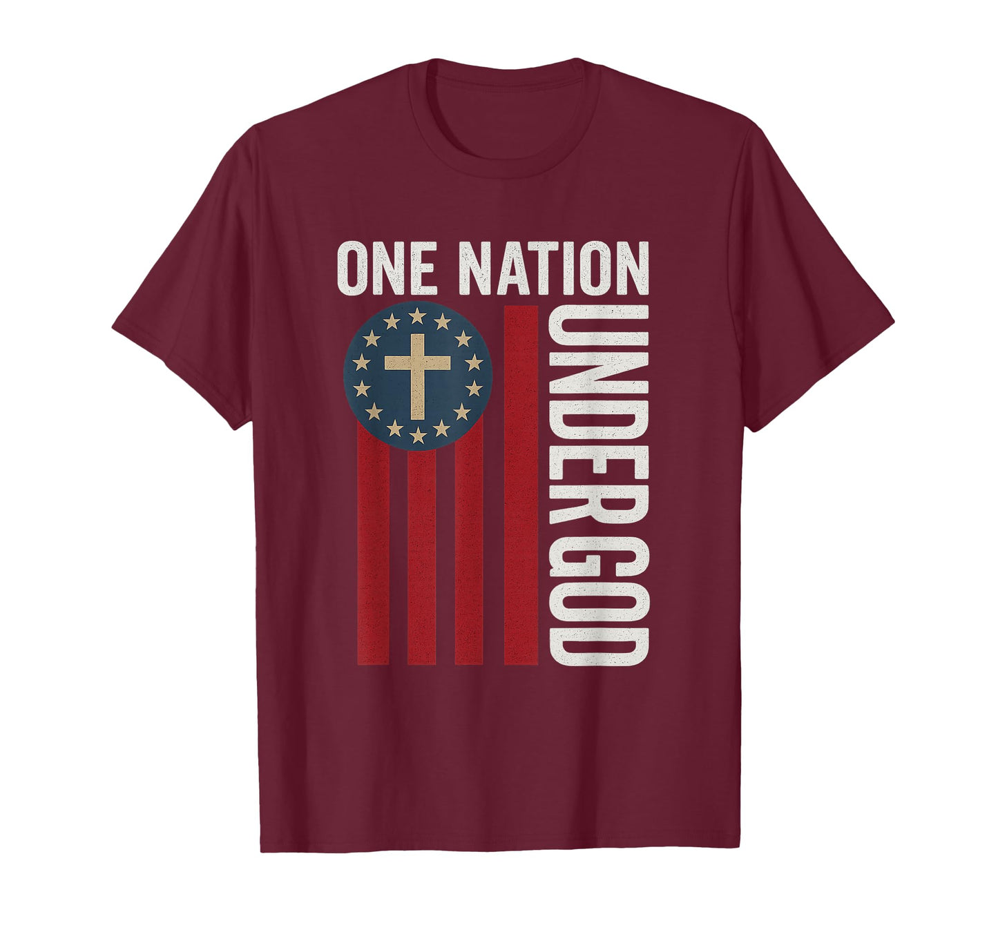 One Nation Under God 4th of July Patriotic Christian T-Shirt T-Shirt