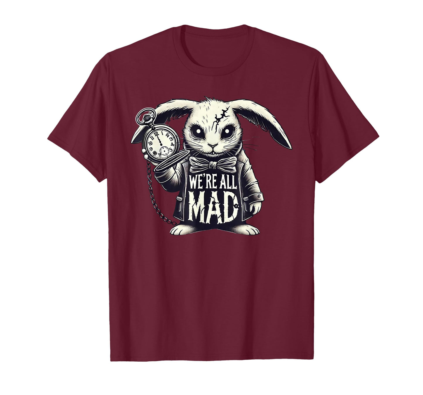 Alice in Wonderland - We're All Mad White Rabbit Mad Hatter T-Shirt