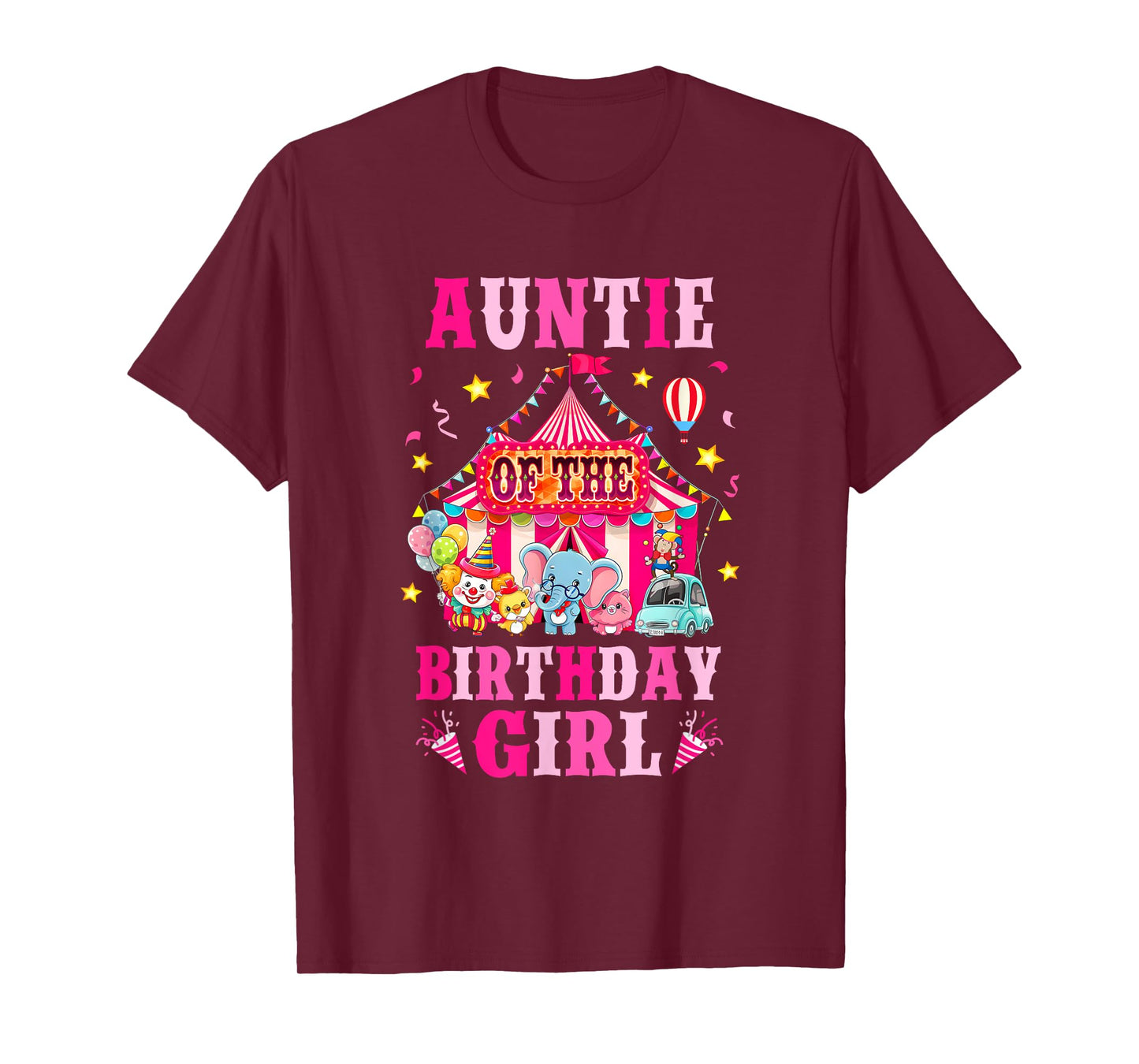 Auntie Of The Birthday Girl Circus Carnival Family Party T-Shirt