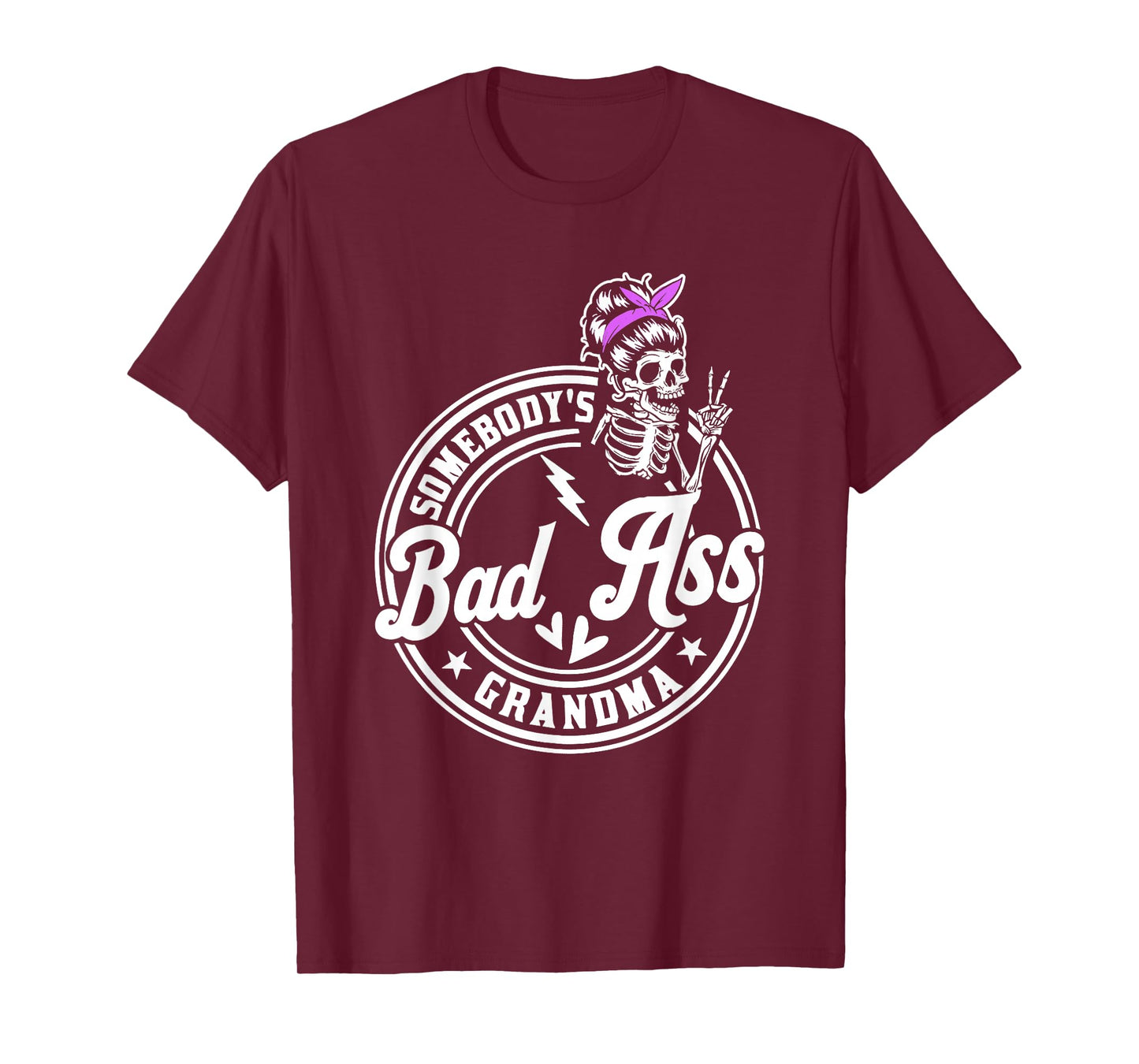Funny Grandma Messy Bun Skeleton Somebody’s Funny Grandma T-Shirt