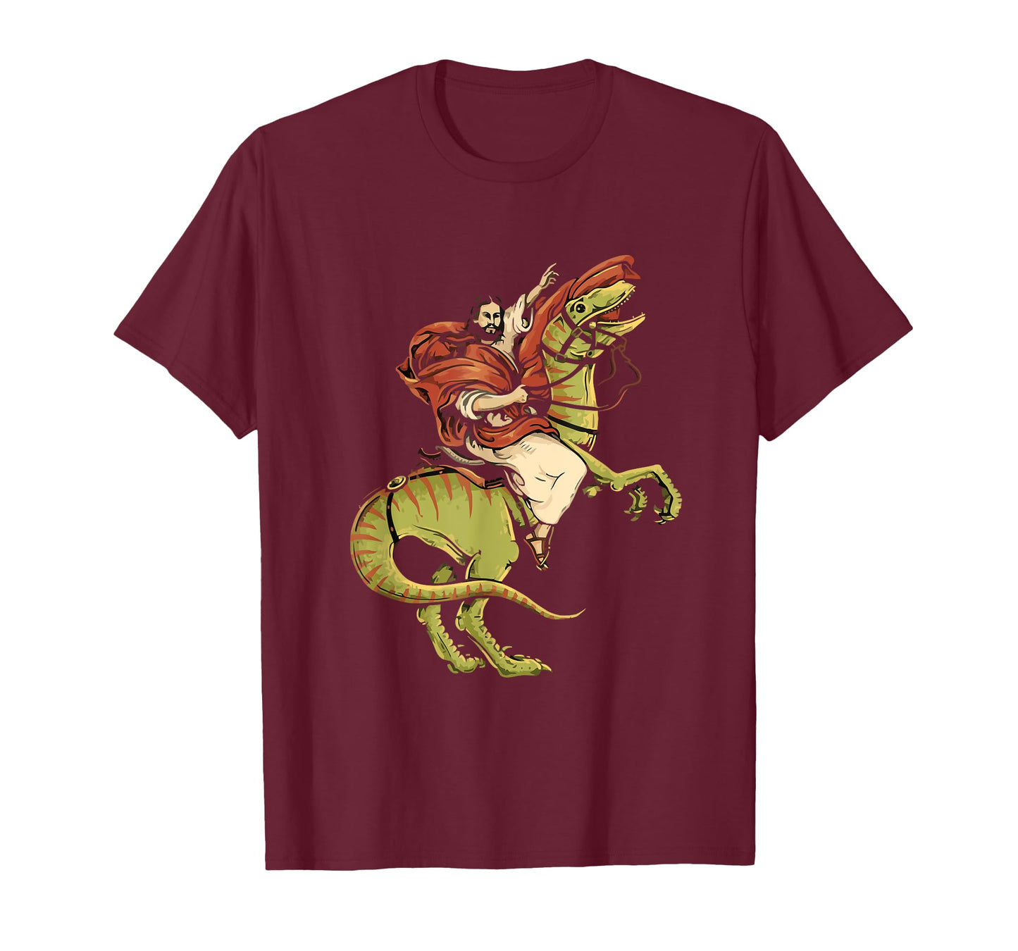 Jesus Riding Dinosaur Velociraptor funny jesus christ T-Shirt