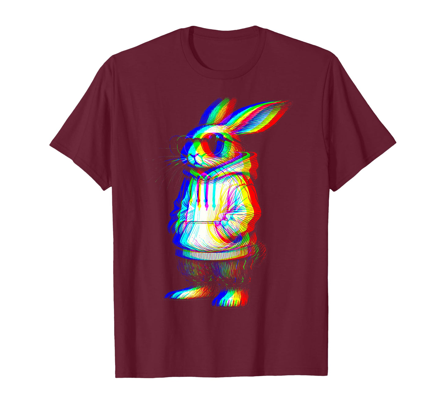 Cool Bunny Sunglasses Rabbit Easter Men Vaporwave EDM Music T-Shirt