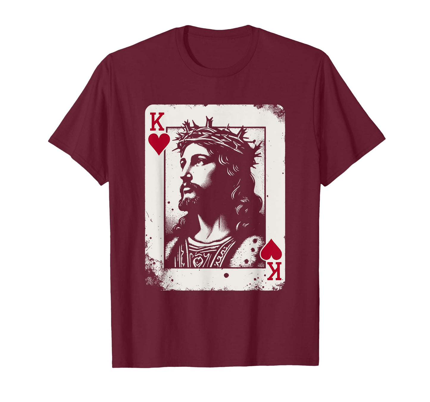 Jesus King Of Hearts - Vintage Religious Card Game Lover T-Shirt