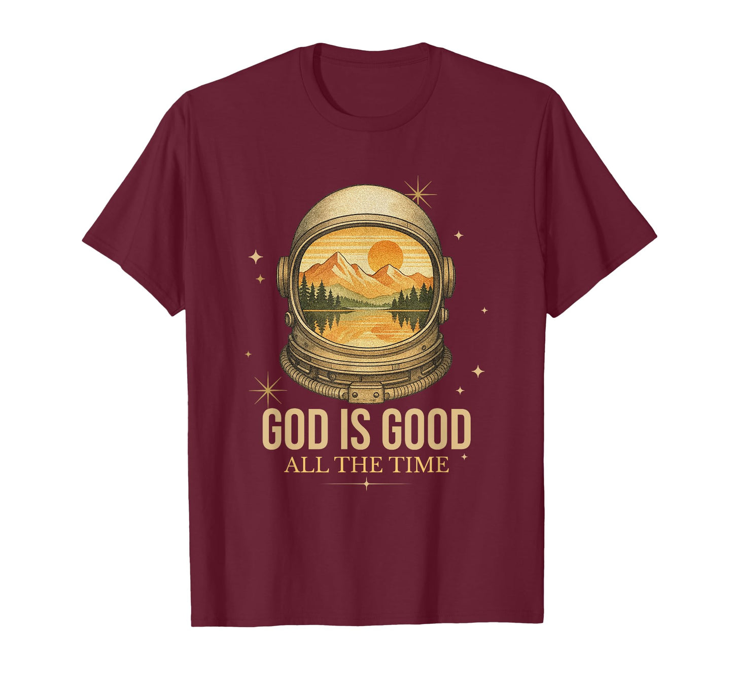 God Is Good Astronaut Vintage Retro Religious Christian T-Shirt