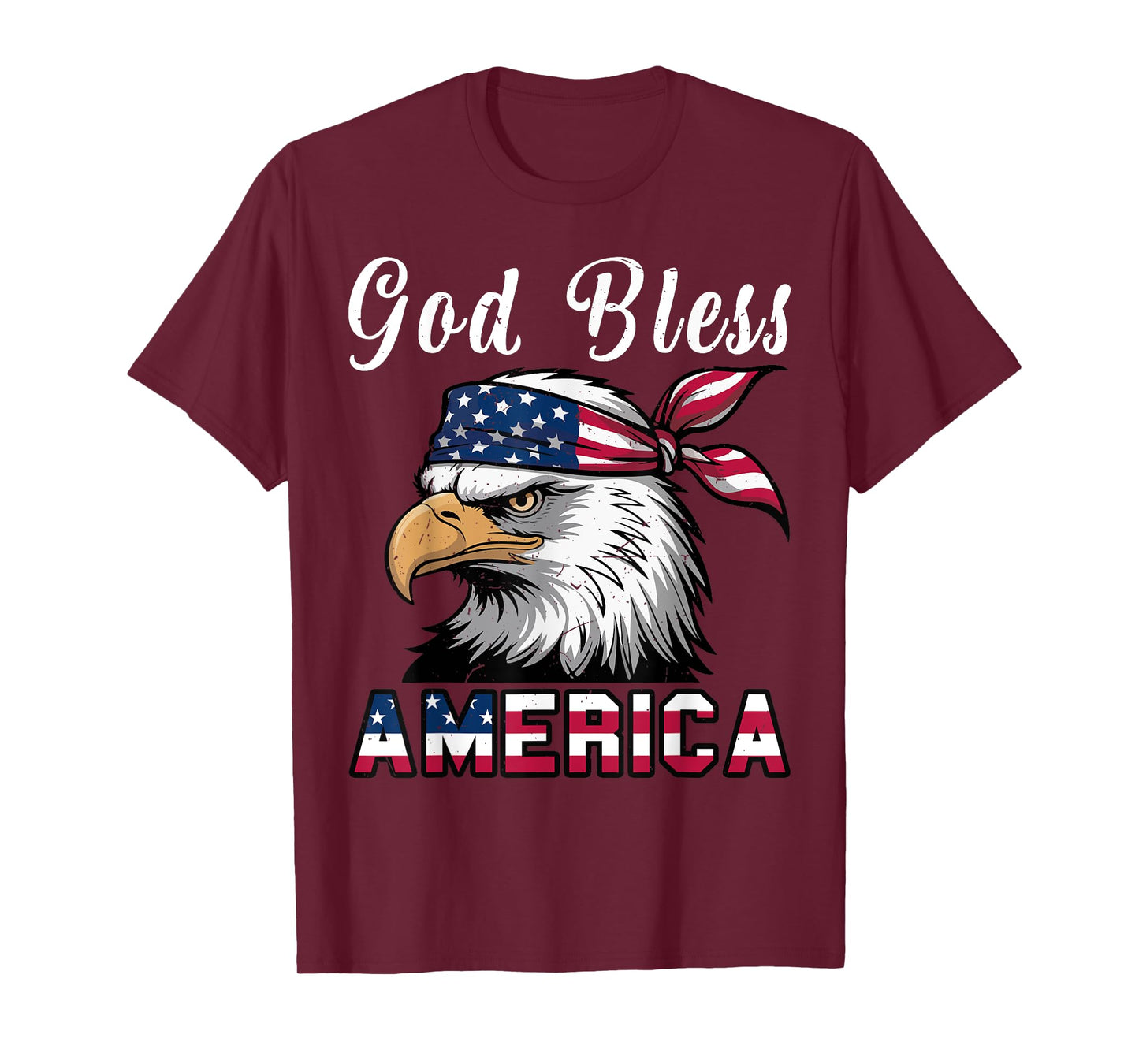 Men God Bless America 4th July Boy Toddler Eagle USA Flag T-Shirt