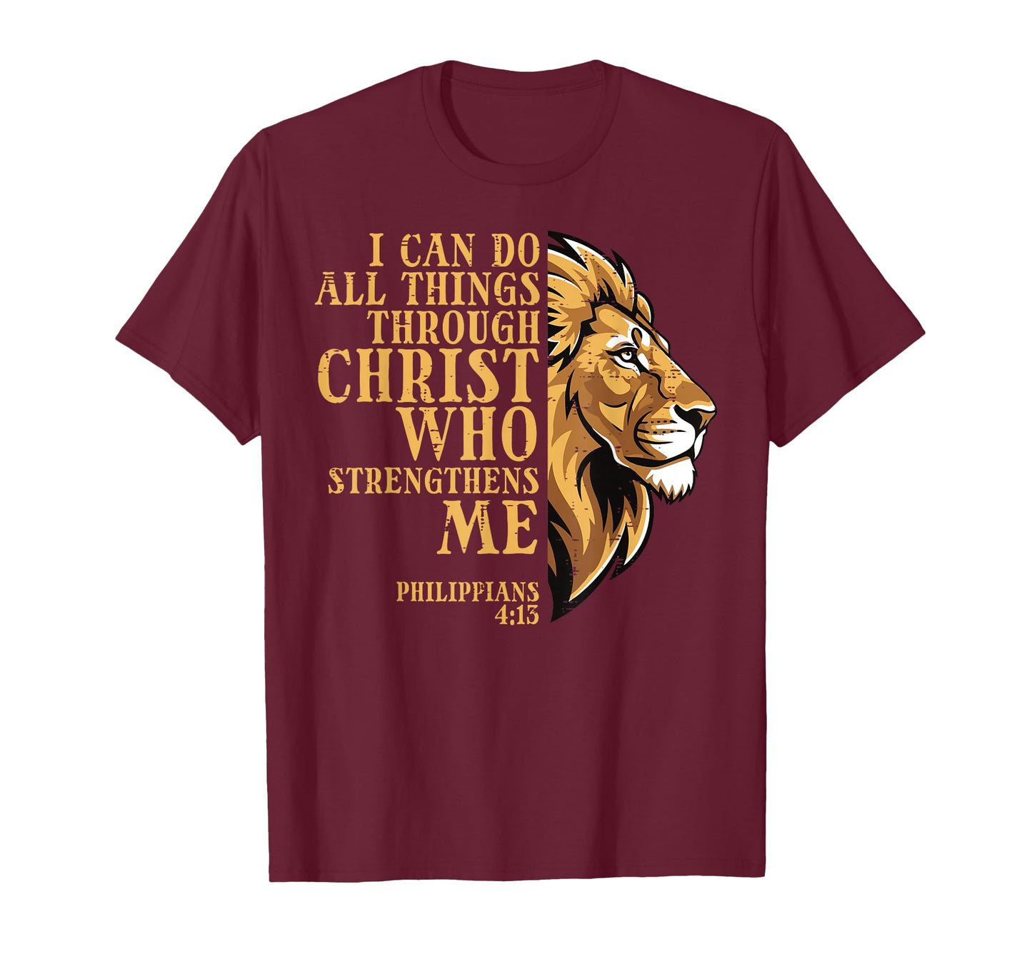 I Can Do All Things Lion Christian God Jesus Men Women Kids T-Shirt