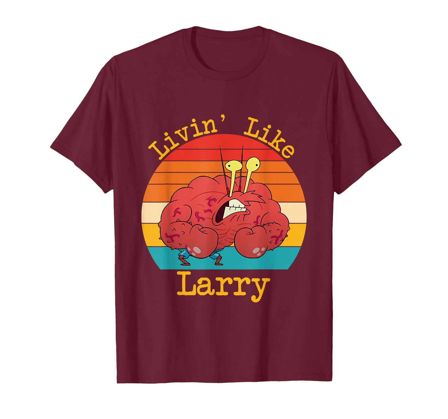 Livin' Like Larry Funny Crab Design T-Shirt